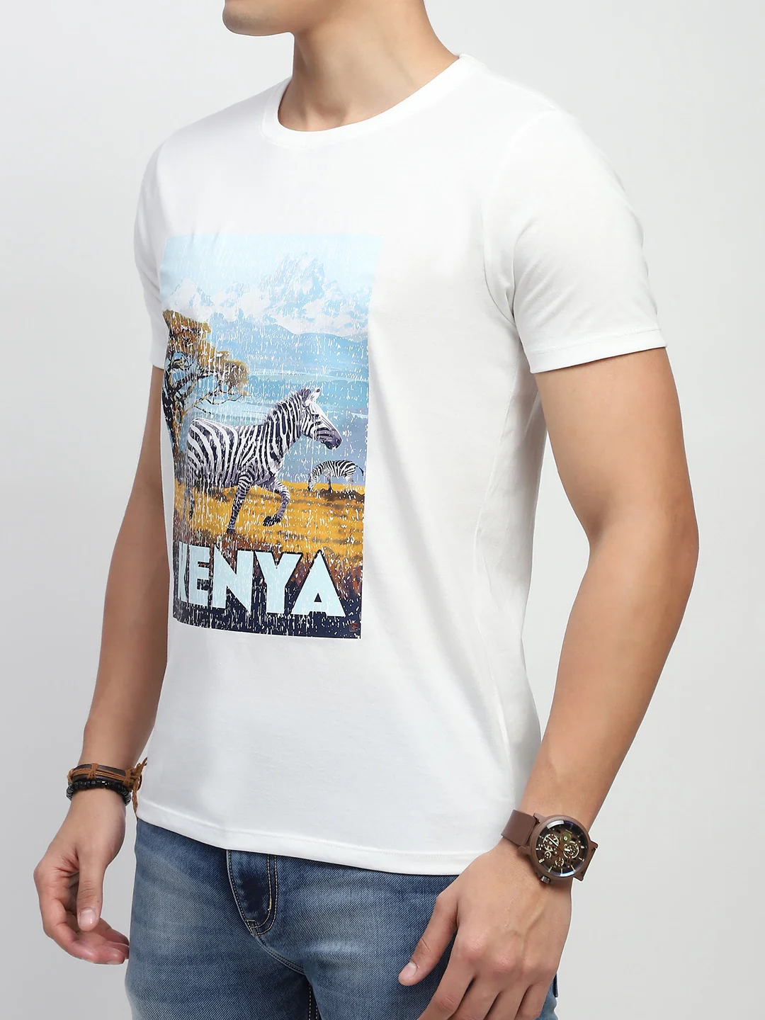 White Graphic Cotton T-Shirt - Image 14