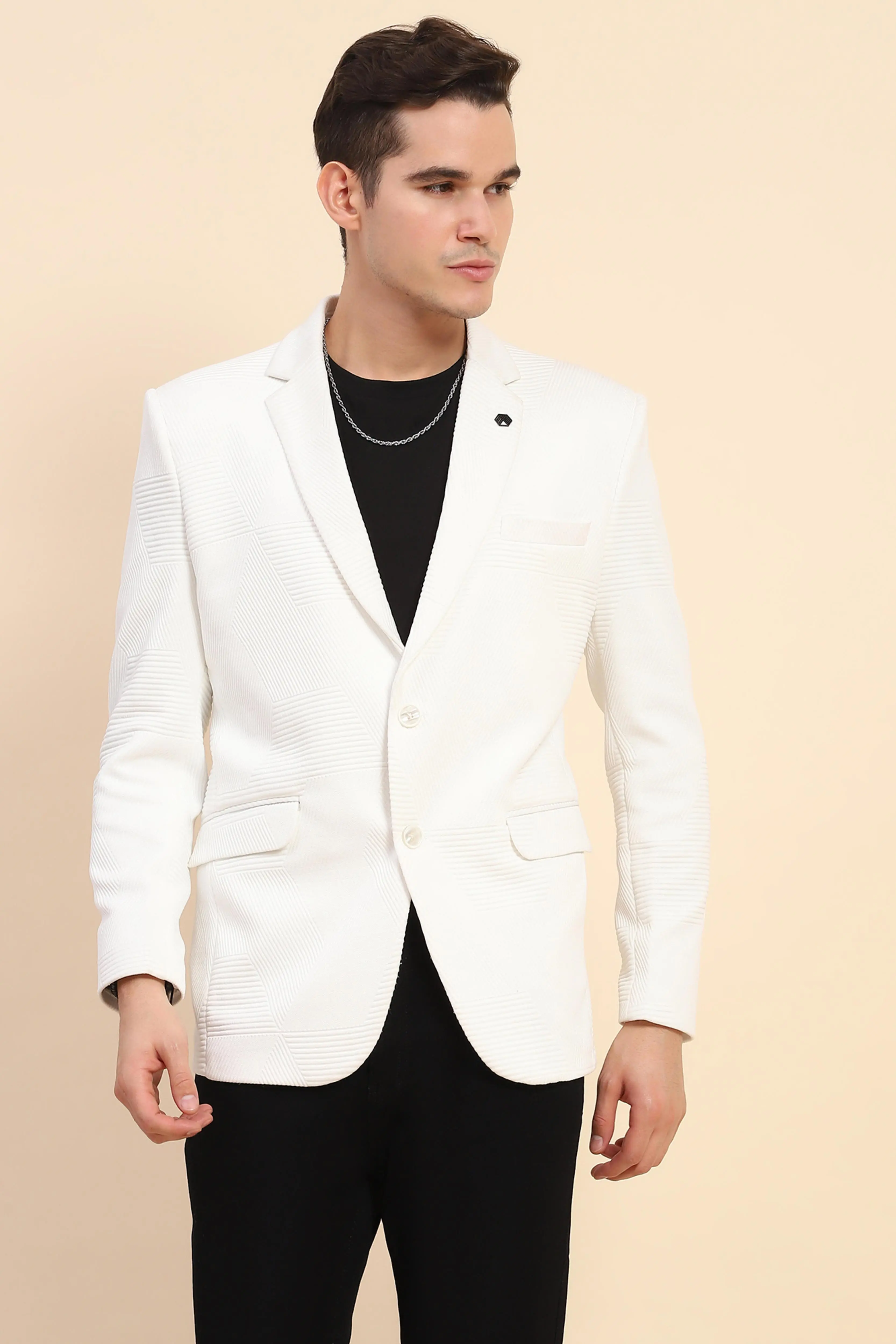 White Textured Coat
