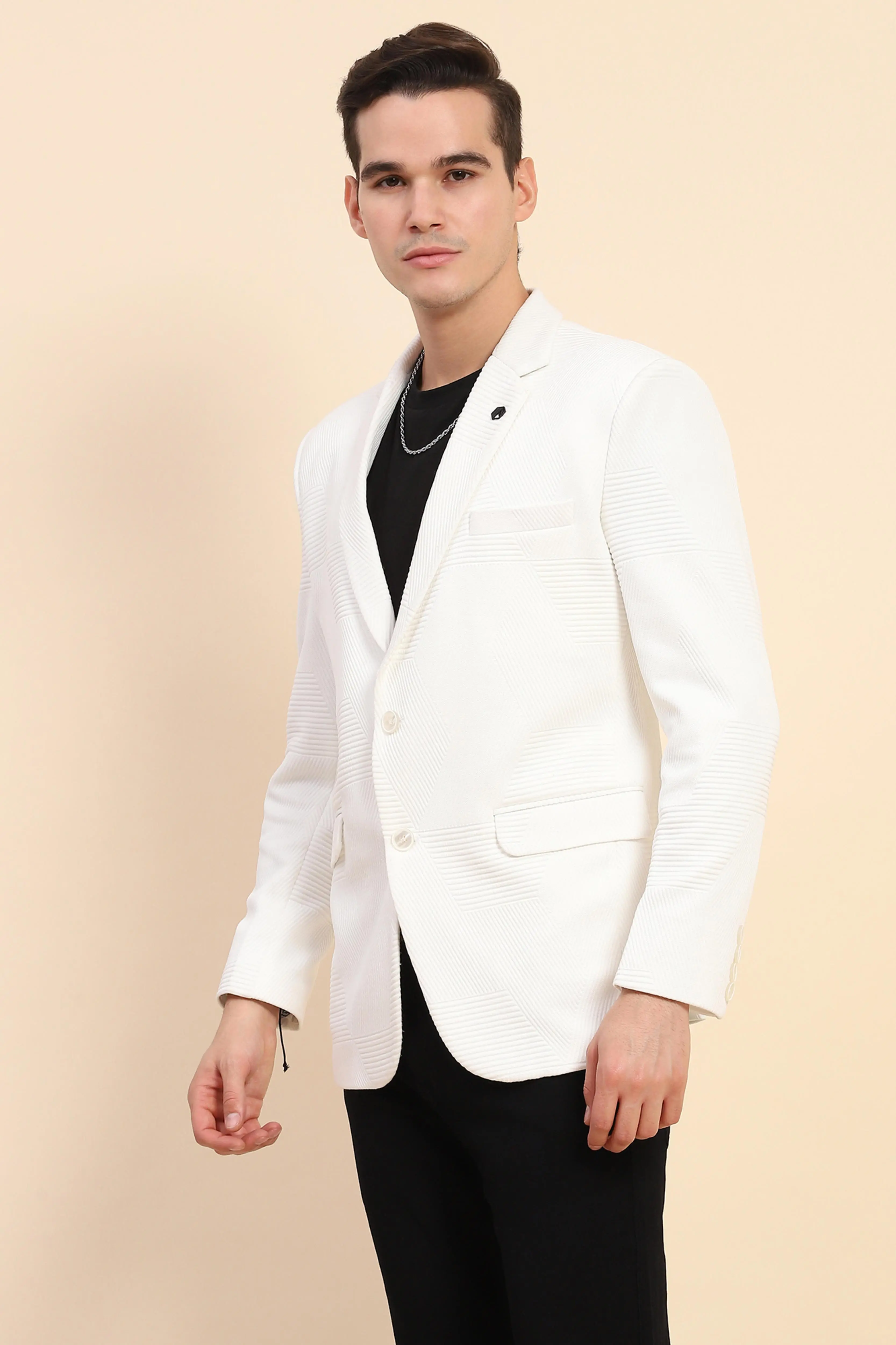 White Textured Coat - Image 2
