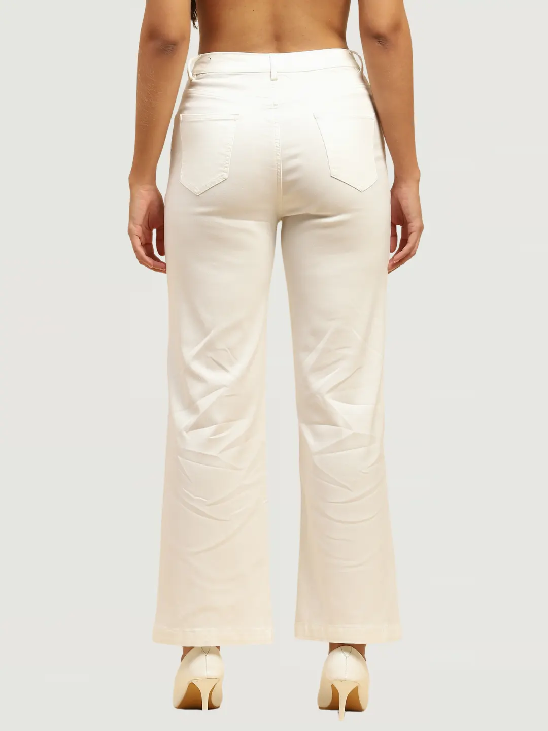 White Stretchable Loose Fit Trouser - Image 10