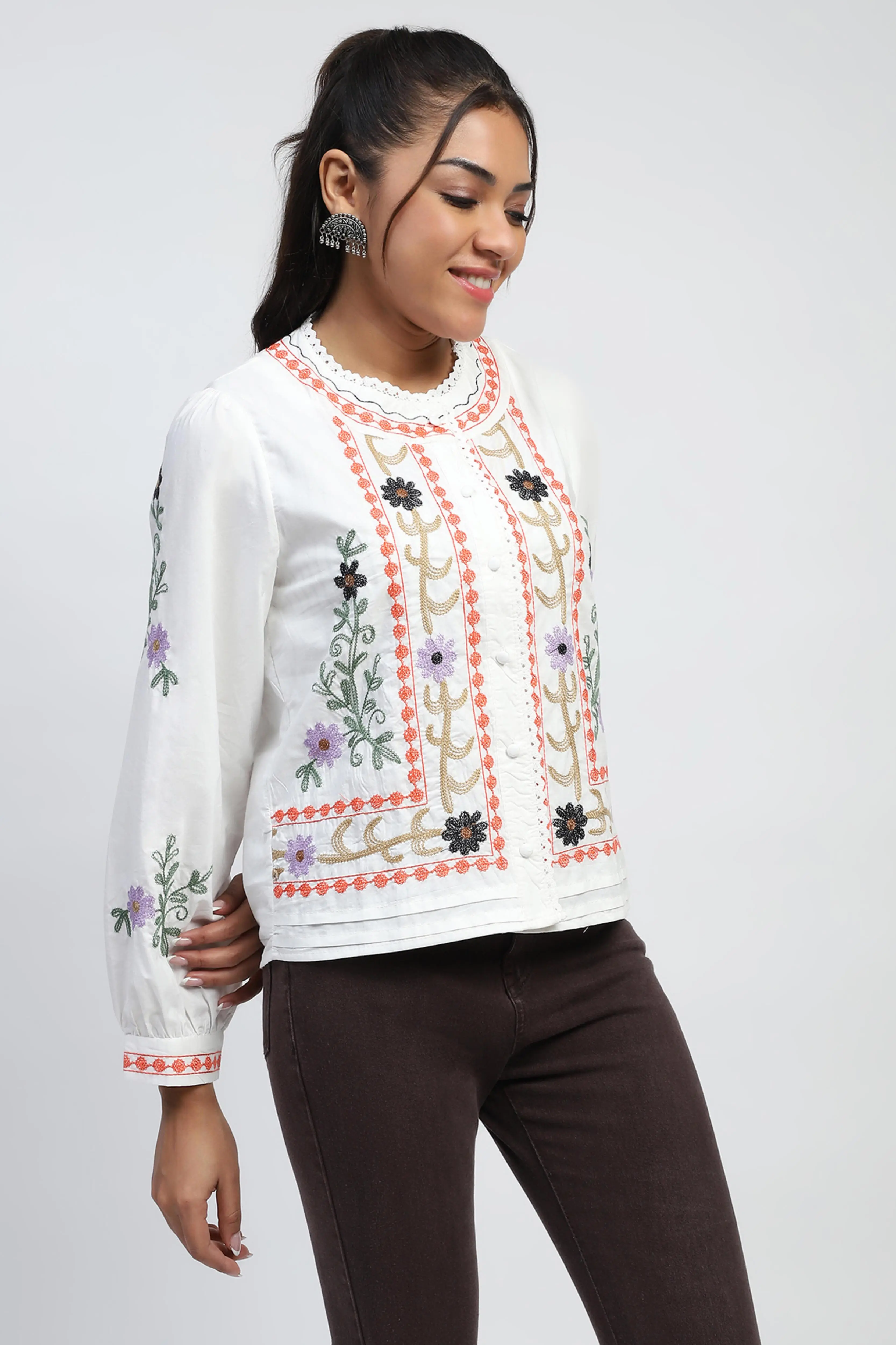 Embroidered Cotton Shirt - Image 4