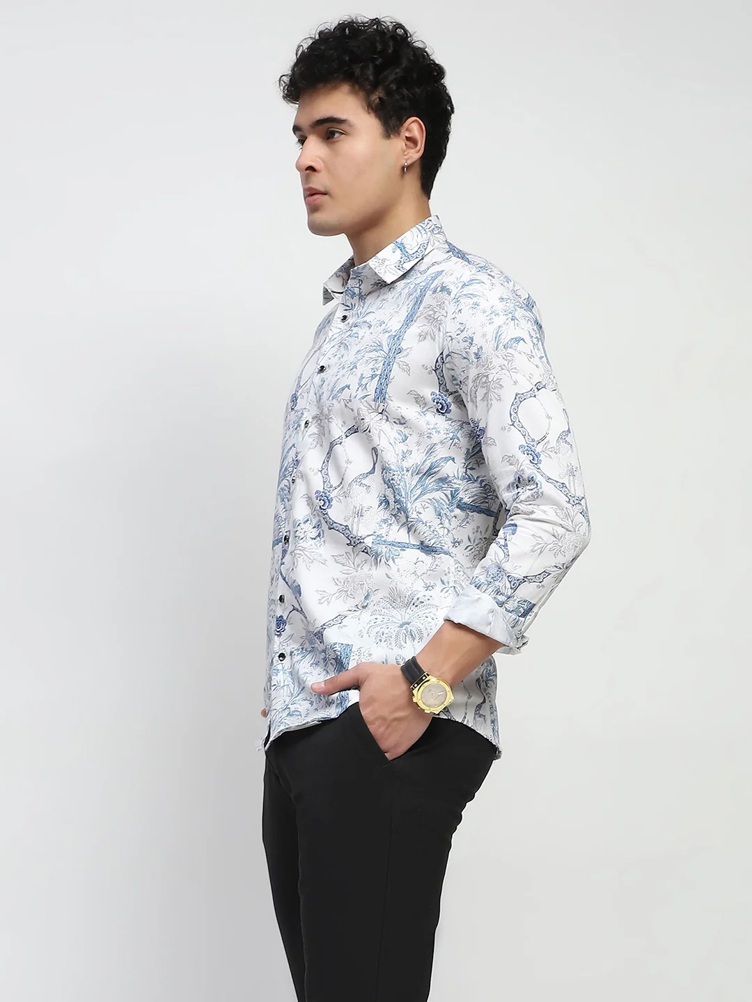 White Tropical Cotton Regular Fit Shirt - Image 11