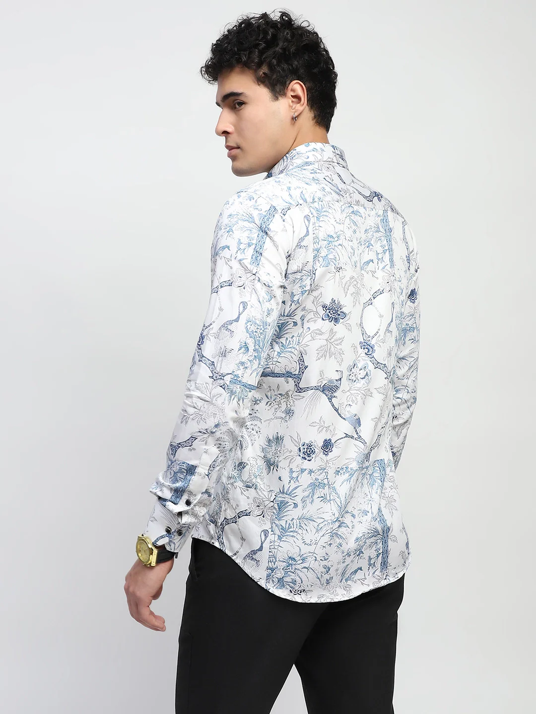 White Tropical Cotton Regular Fit Shirt - Image 12