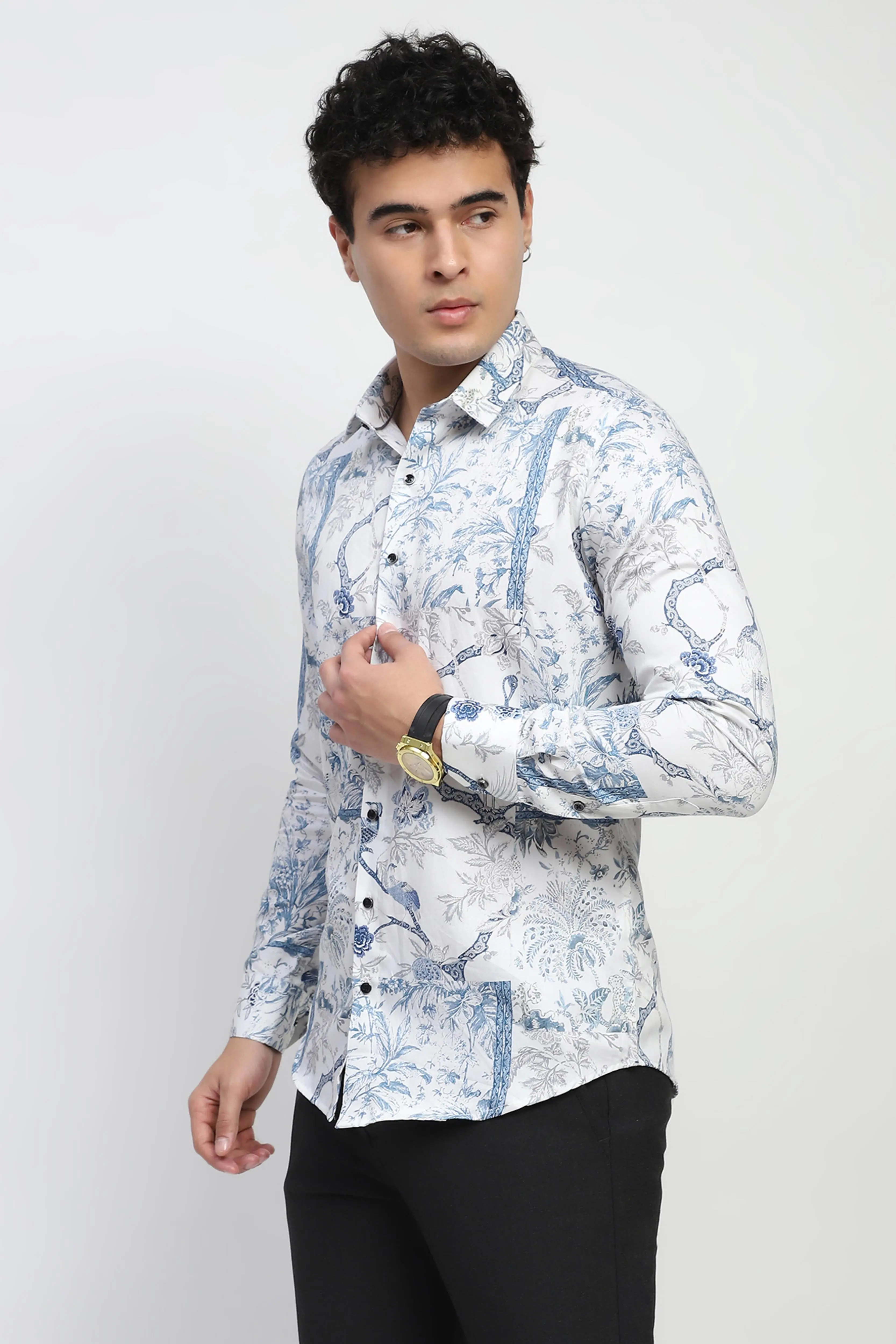 White Tropical Cotton Regular Fit Shirt - Image 2