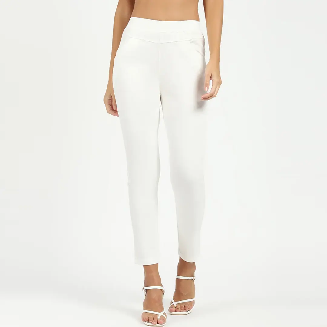 White Ultra Stretchable Jegging - Image 13