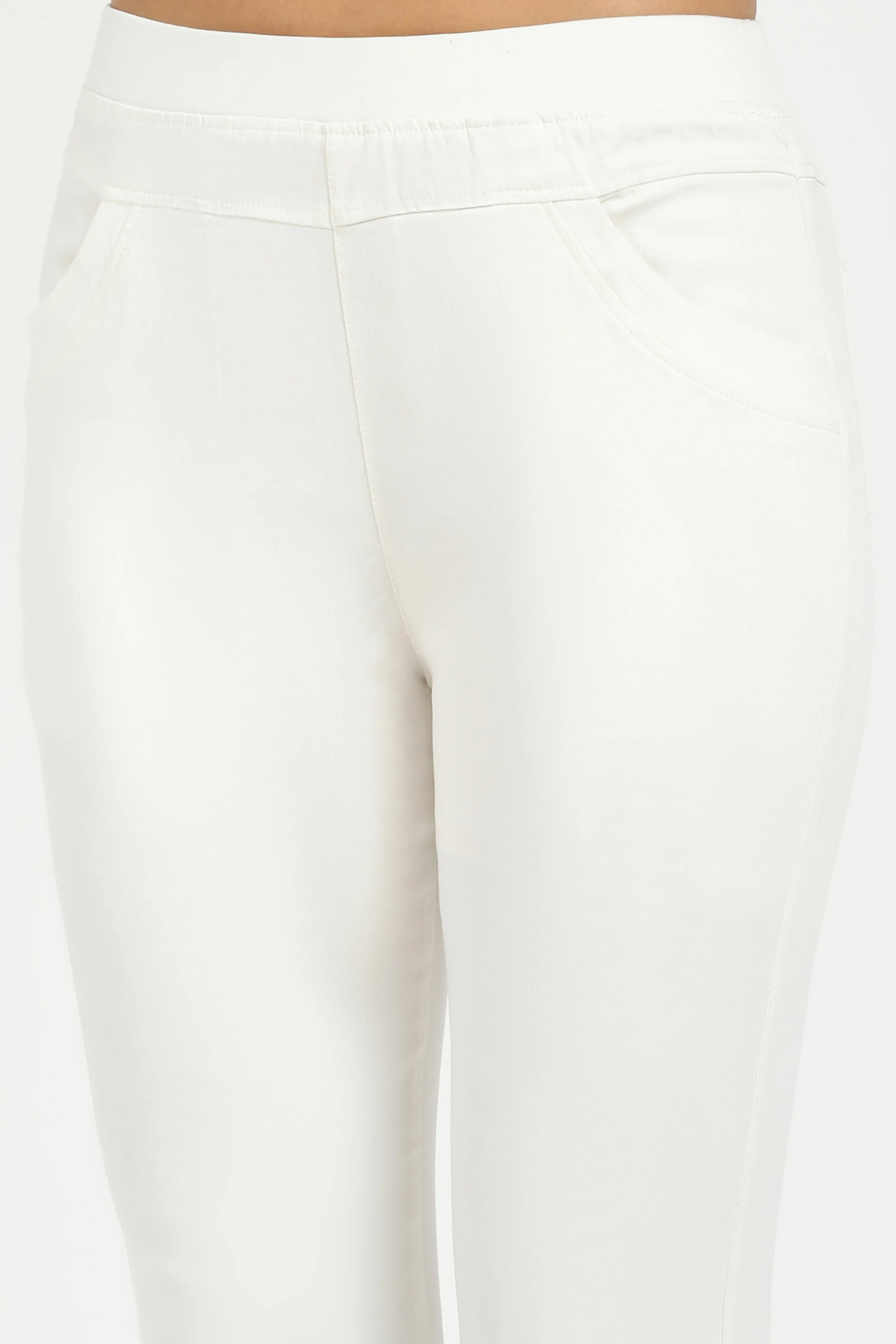 White Ultra Stretchable Jegging - Image 5