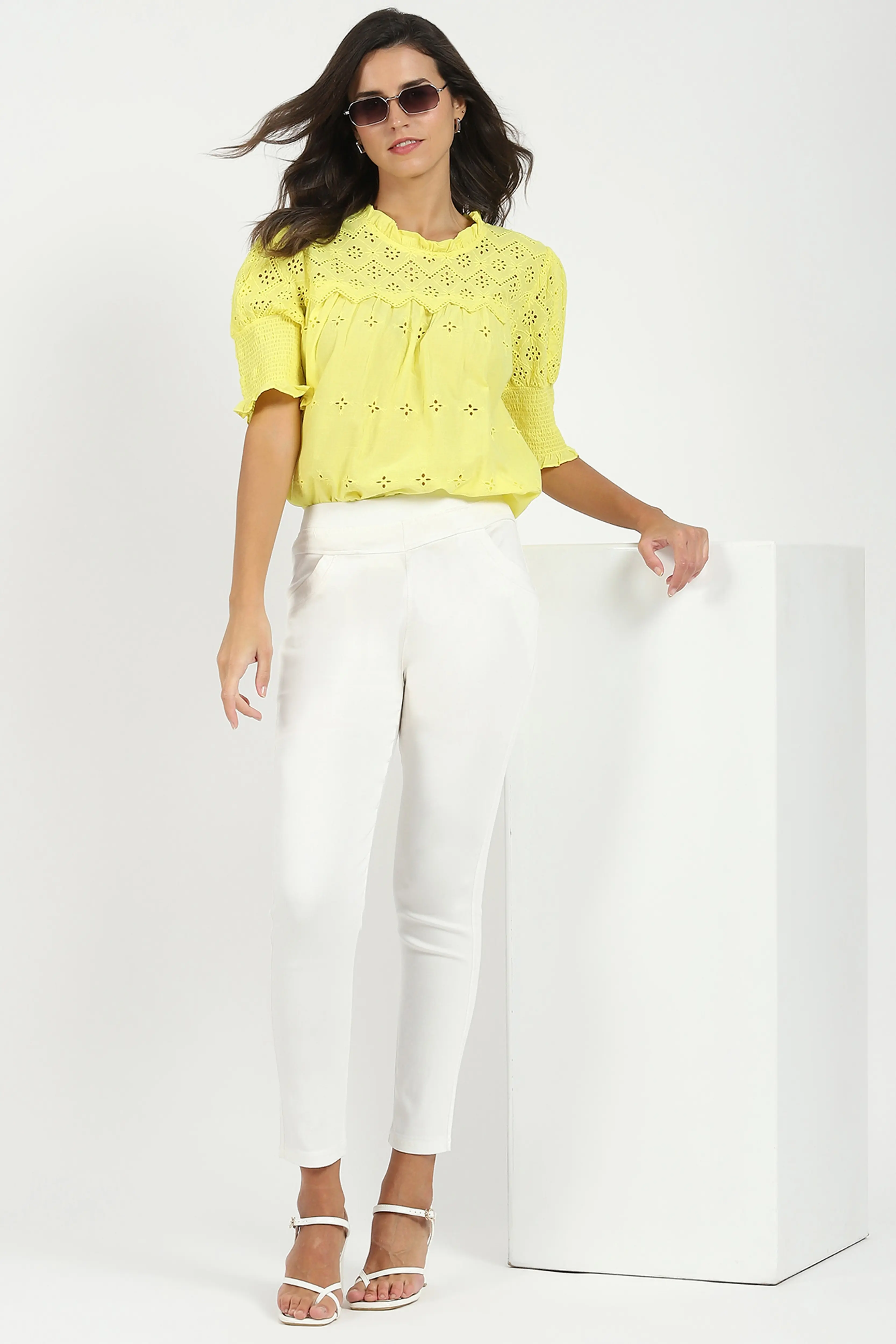 White Ultra Stretchable Jegging - Image 6