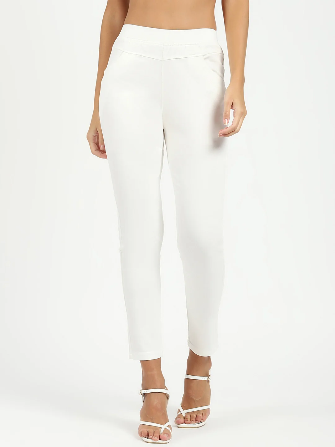 White Ultra Stretchable Jegging - Image 7