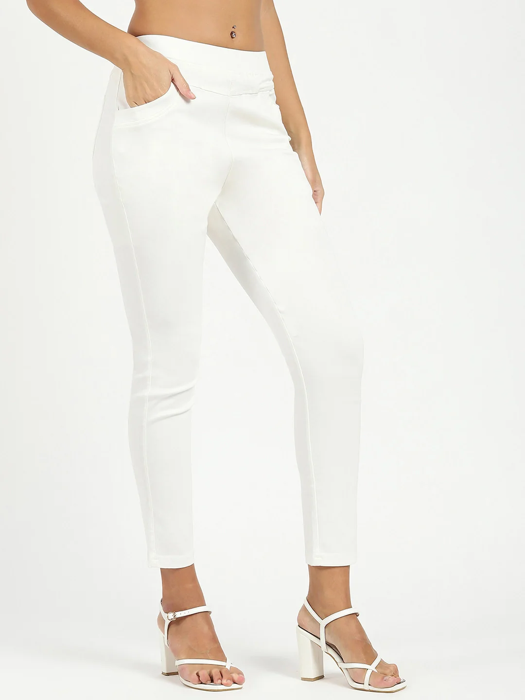 White Ultra Stretchable Jegging - Image 8