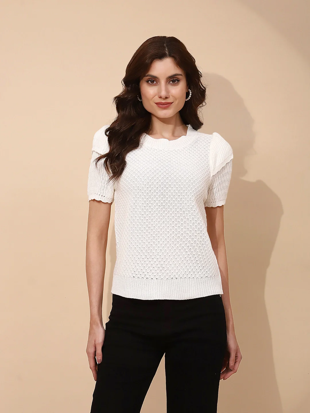 White Viscose Regular Fit Top - Image 7