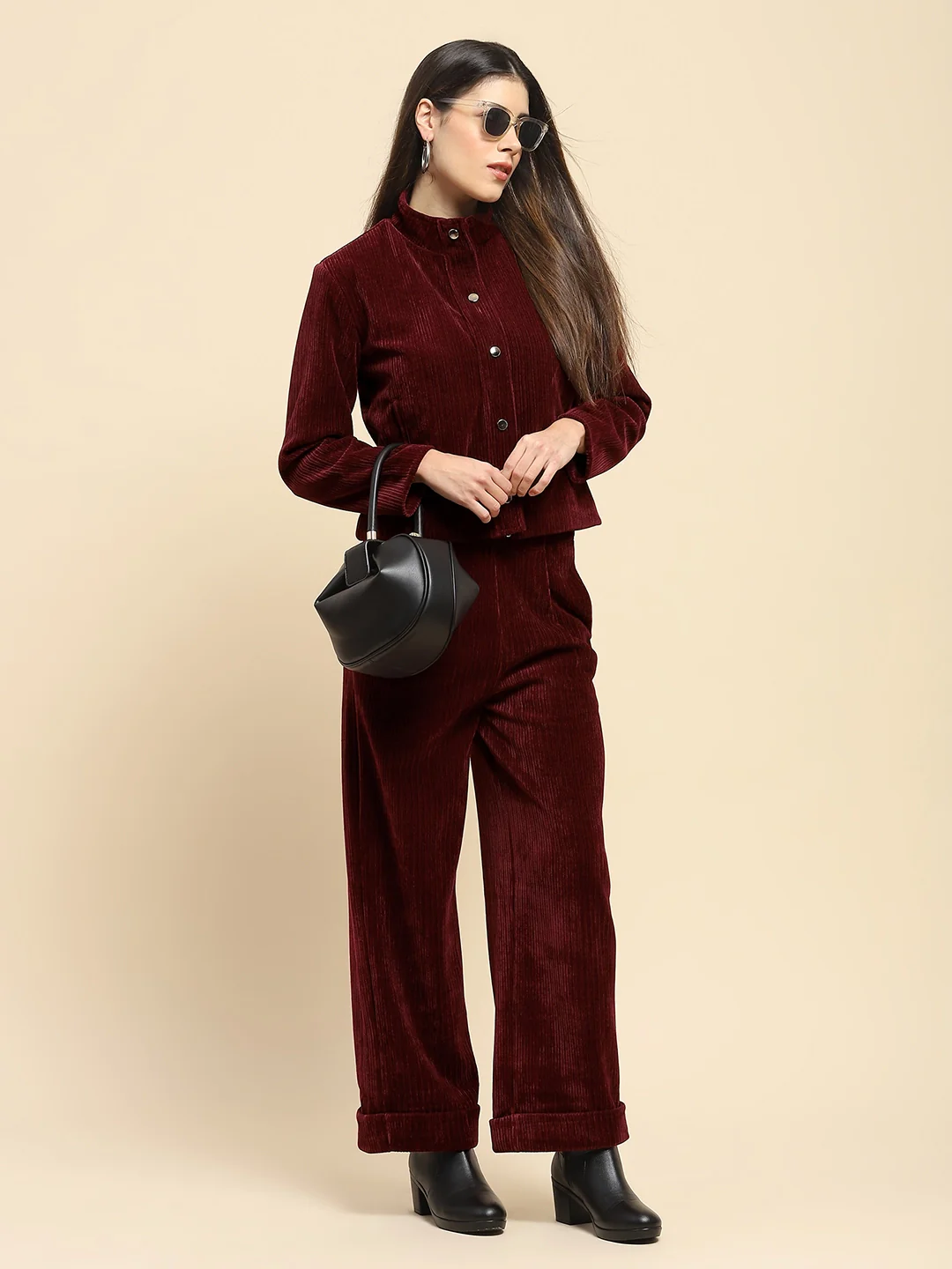 Wine Short Winter Jacket - Image 8