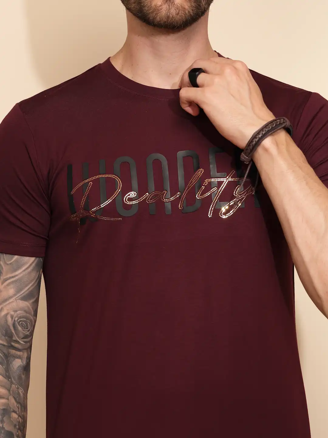 Wine Viscose Blend Blend T-Shirt - Image 12