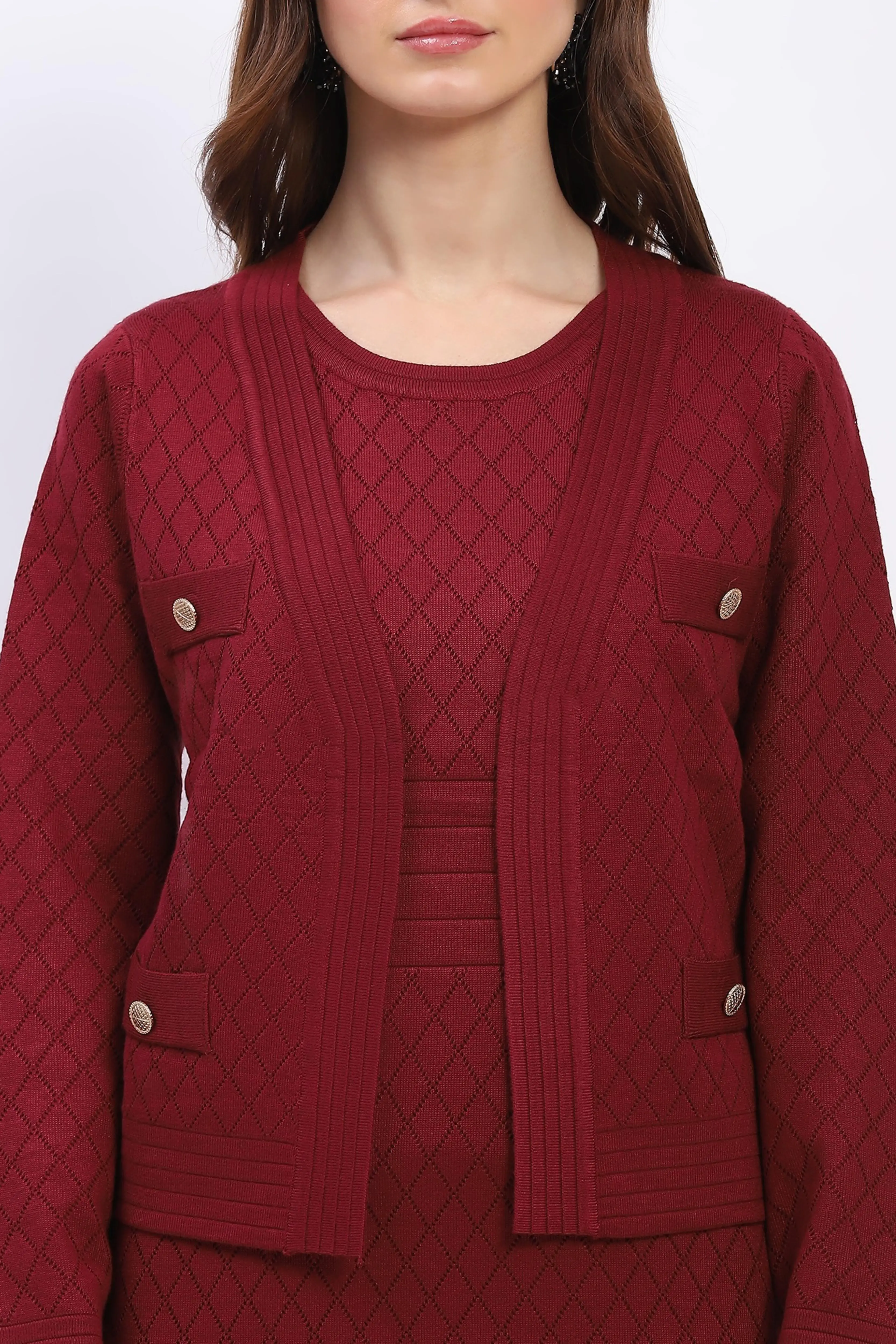 Wine Winter Dress Set - Image 5