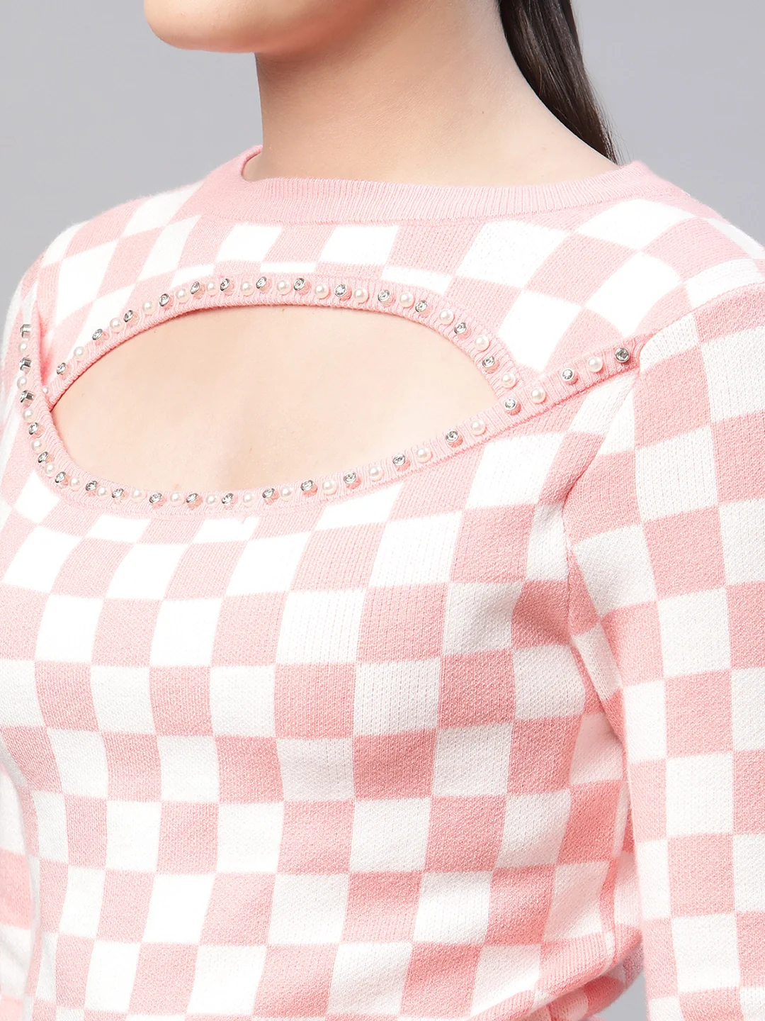 Pink Asymmetric Ribbed Pullover - Image 3