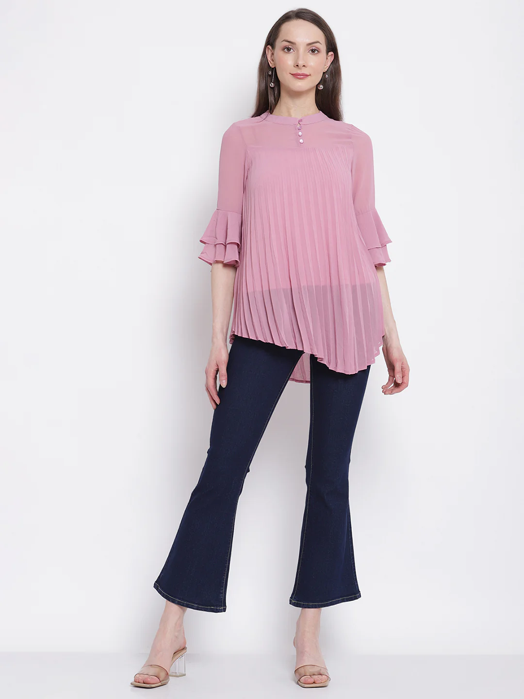 Black Bell Bottom Full Length Jeans - Image 13