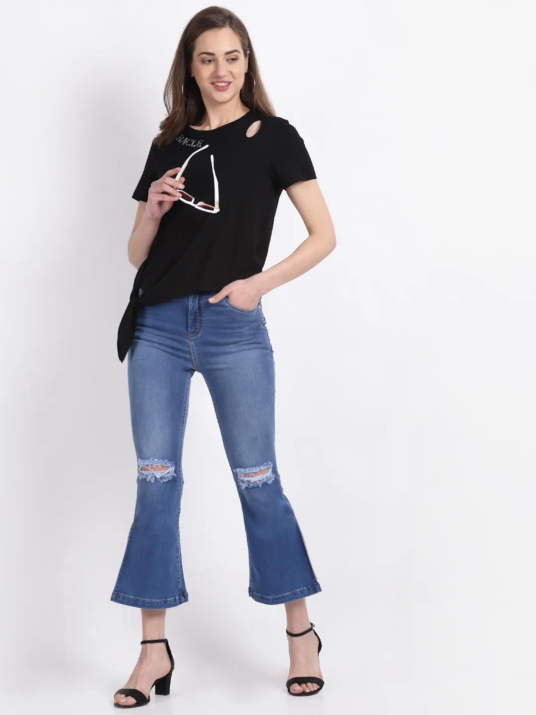 Black Hoisery Scraf Top - Image 6