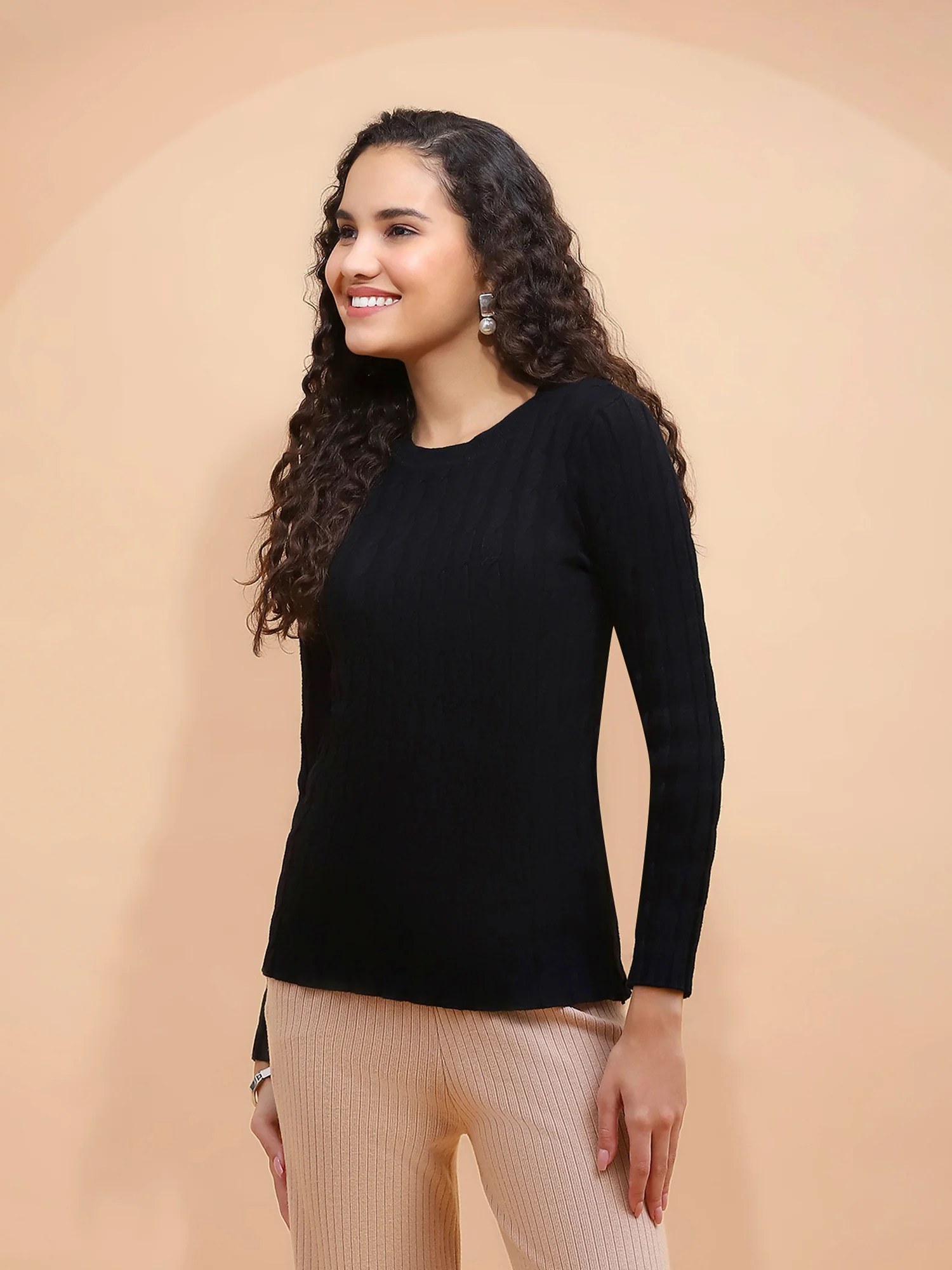 Black Crew Neck Slim Fit Skivvy - Image 8
