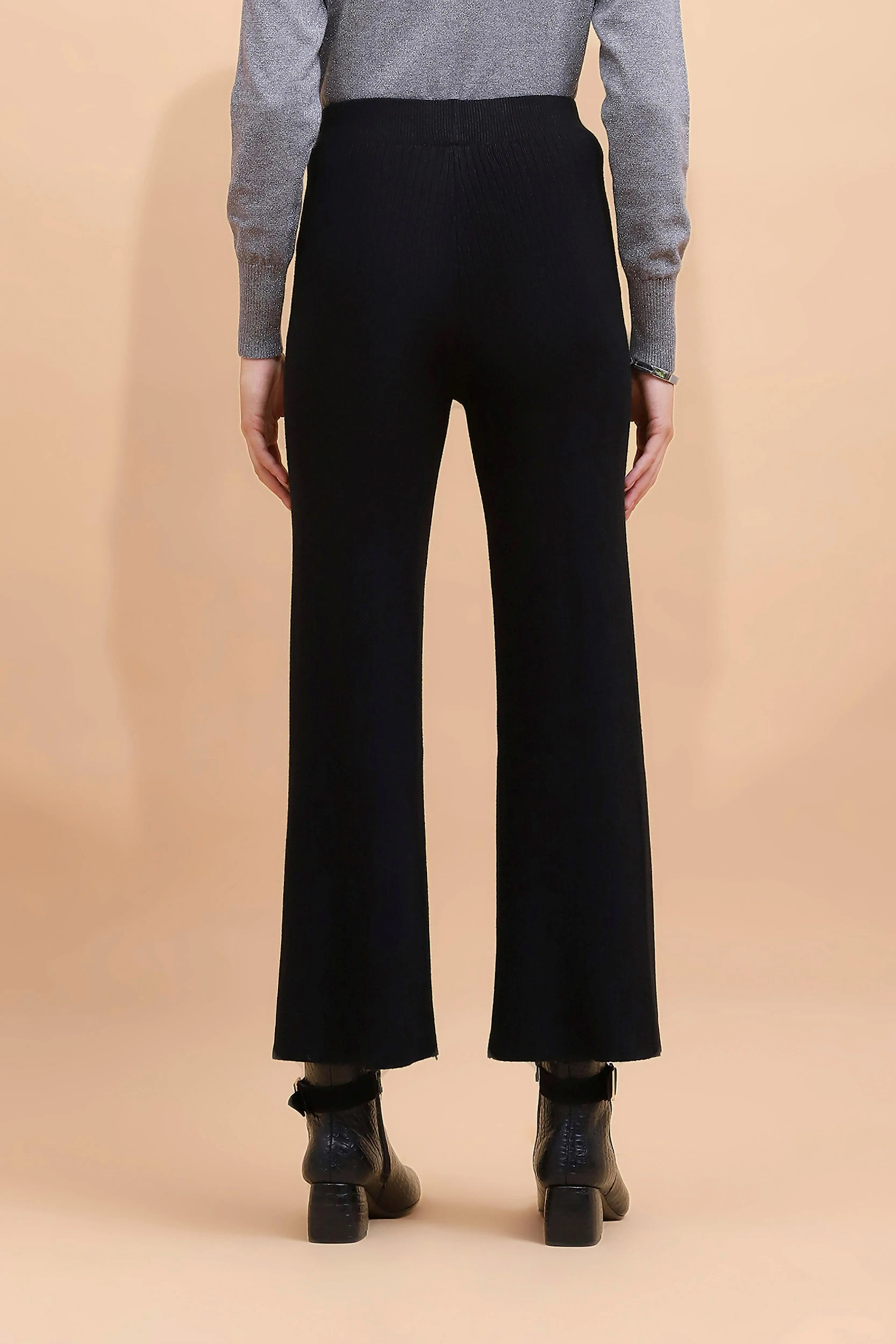 Black Viscose Blend Solid Lower - Image 4