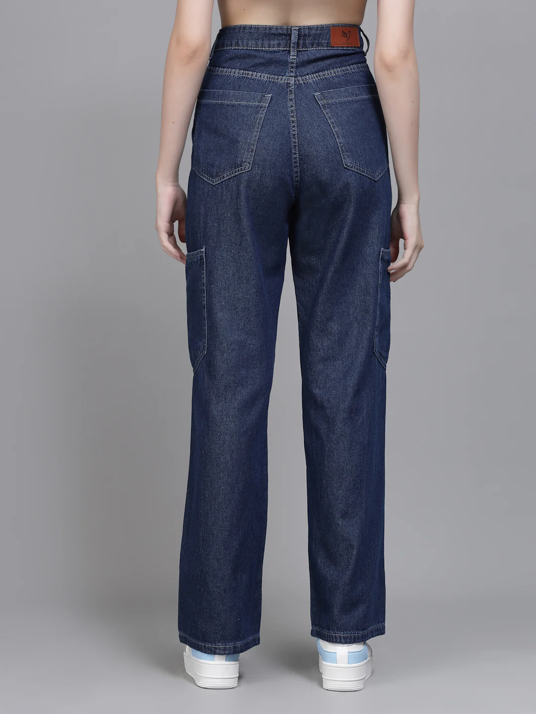 Straight Fit Wide Leg Blue Stretchable Jeans - Image 9