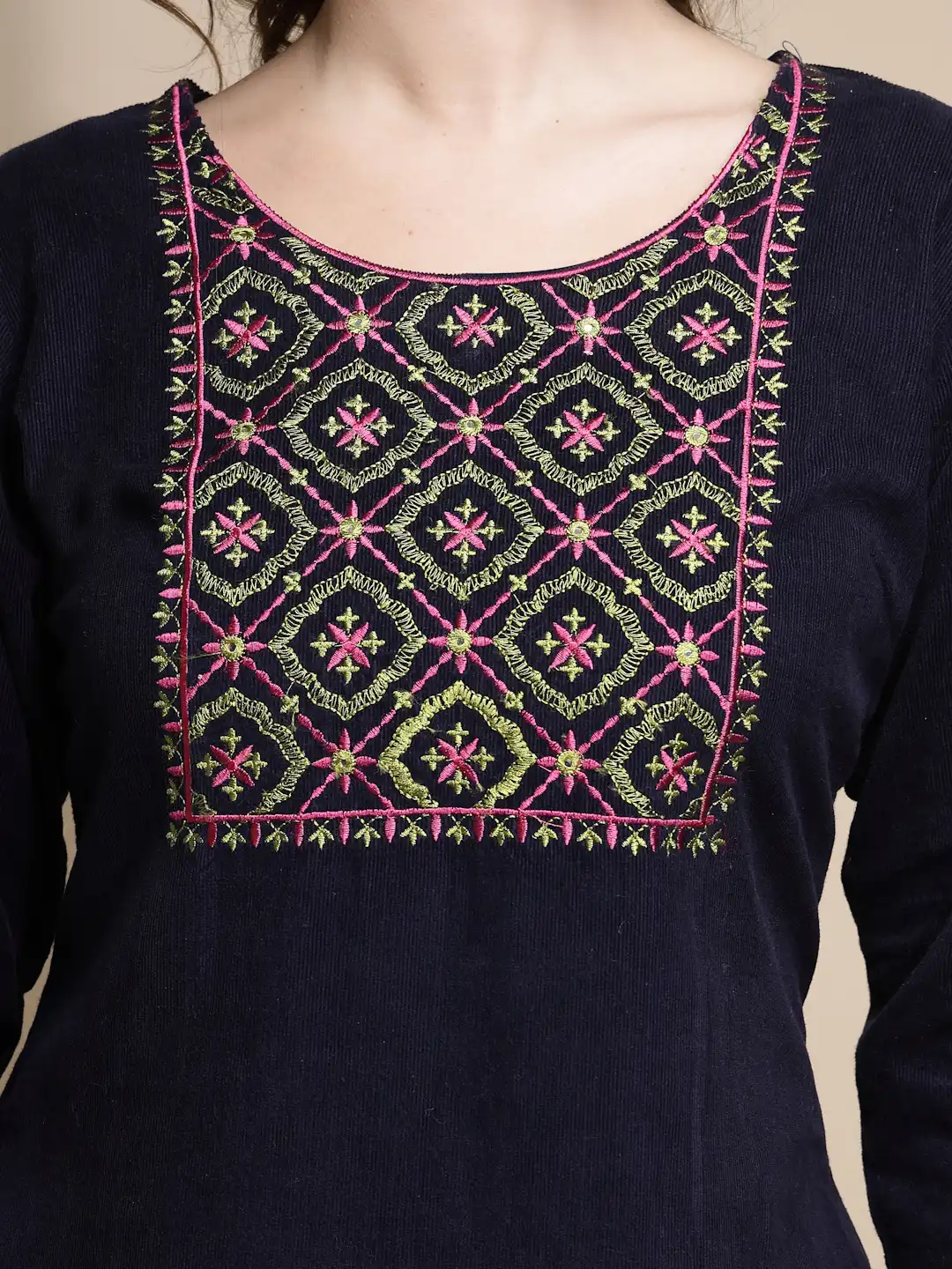 Blue Embellished Kurta - Image 13