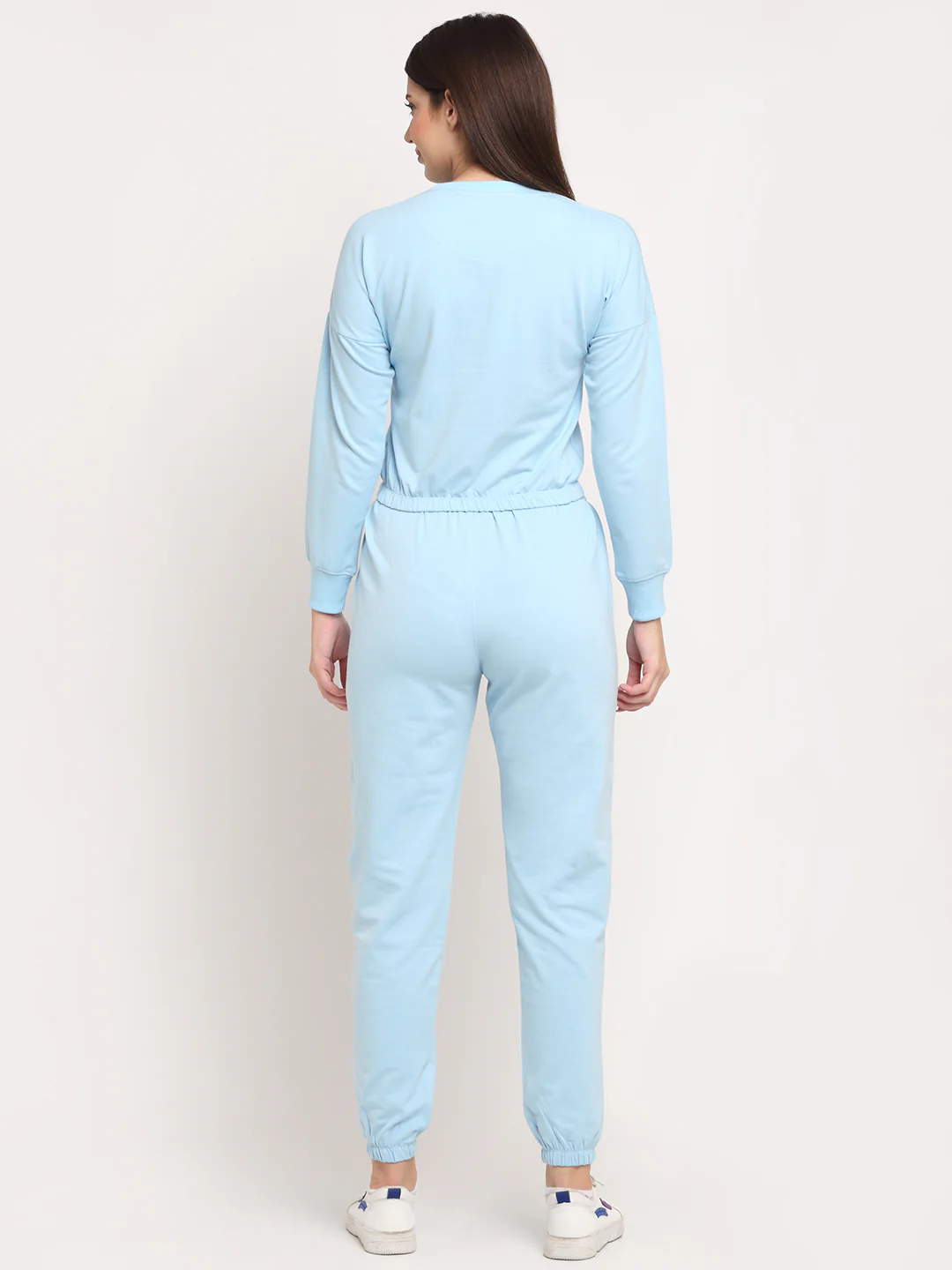 Sky Blue Typography Hosiery Tracksuit - Image 5