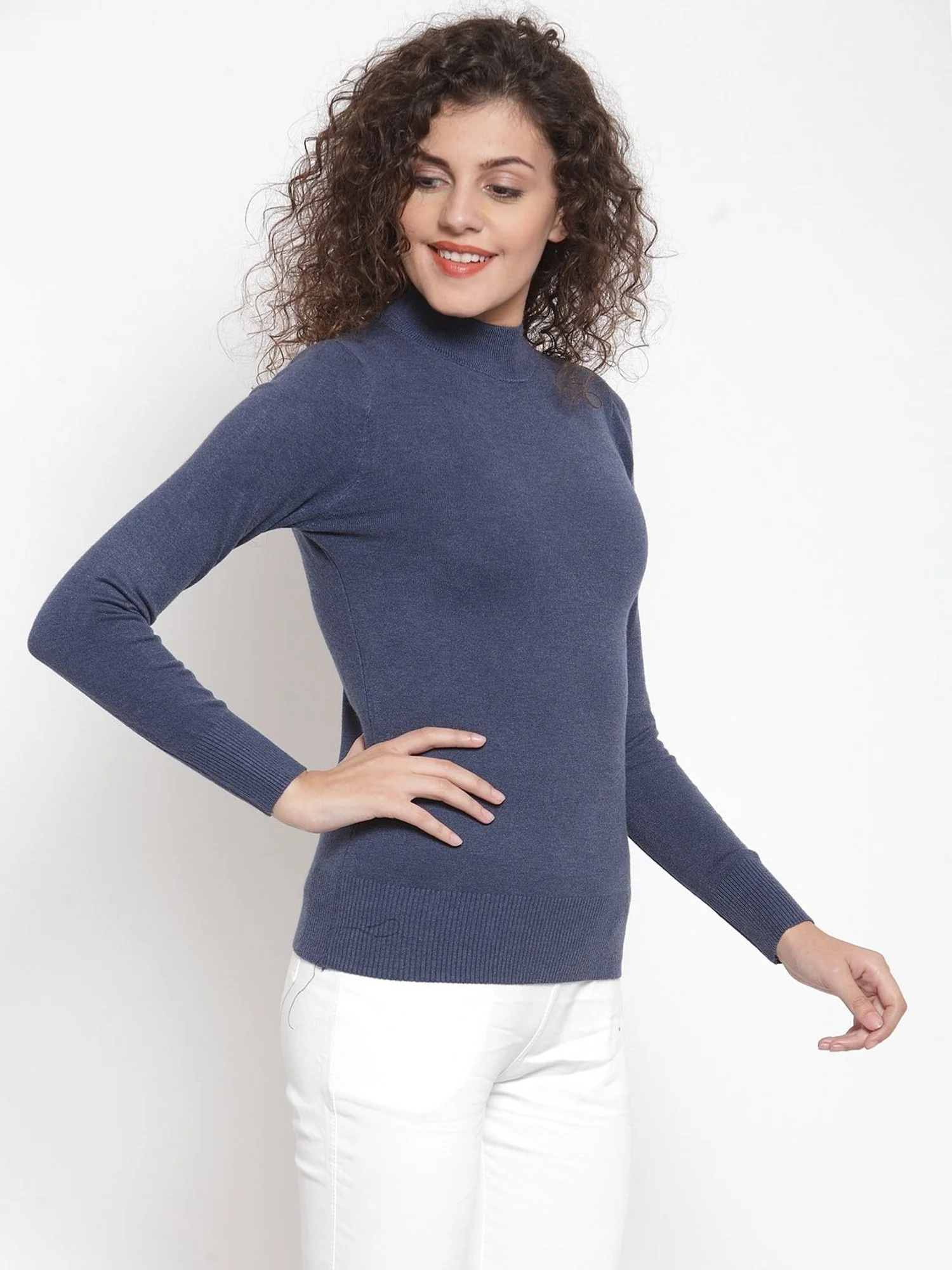 Blue Turtle Neck Slim Fit Skivvy - Image 3