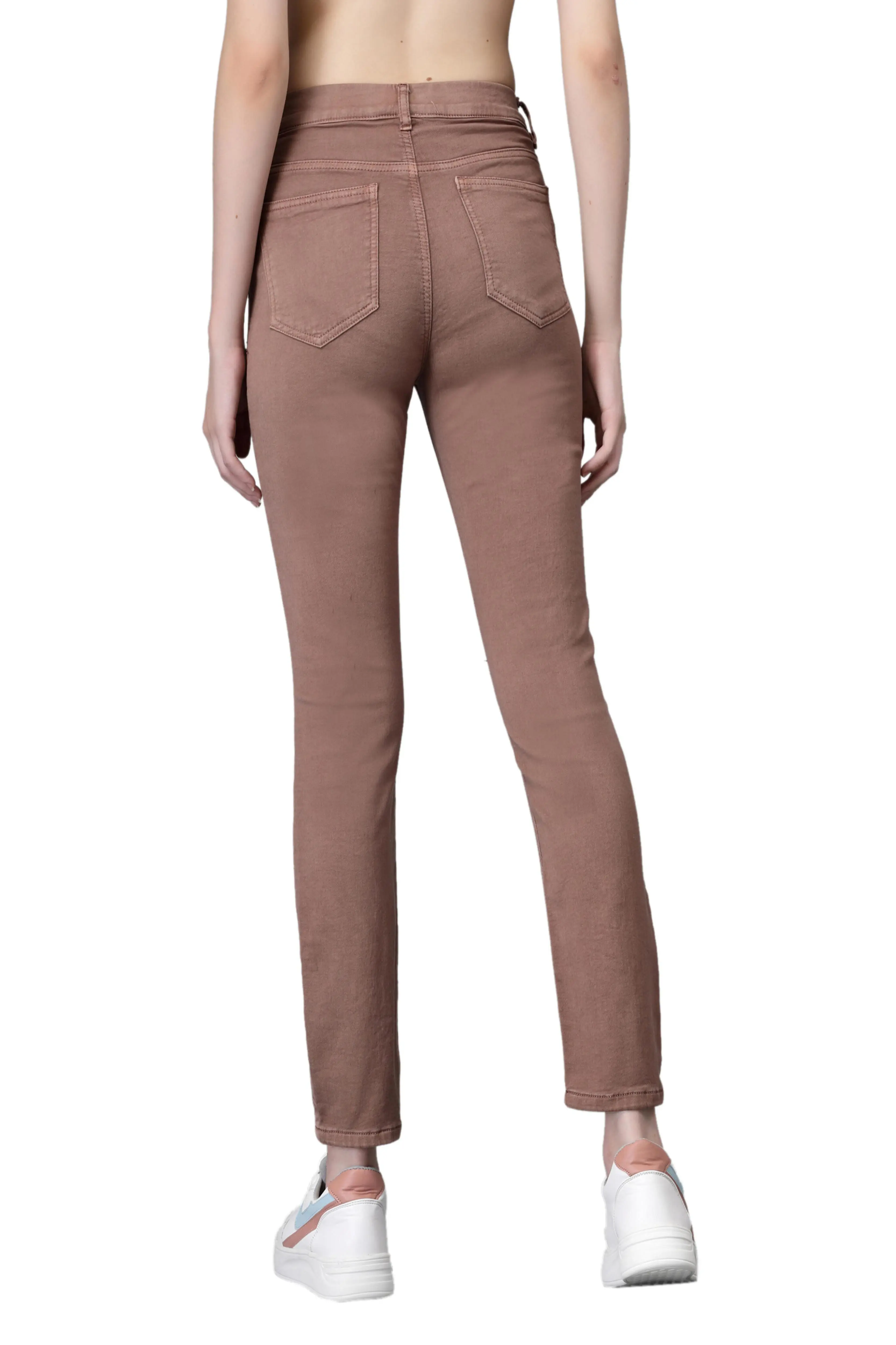 Brown Denim Skin-Fit Stretchable Jegging - Image 5