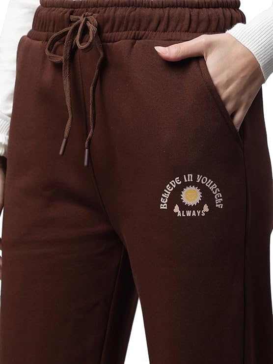 Brown Slim Fit High Rise Cotton Blend Lower - Image 4