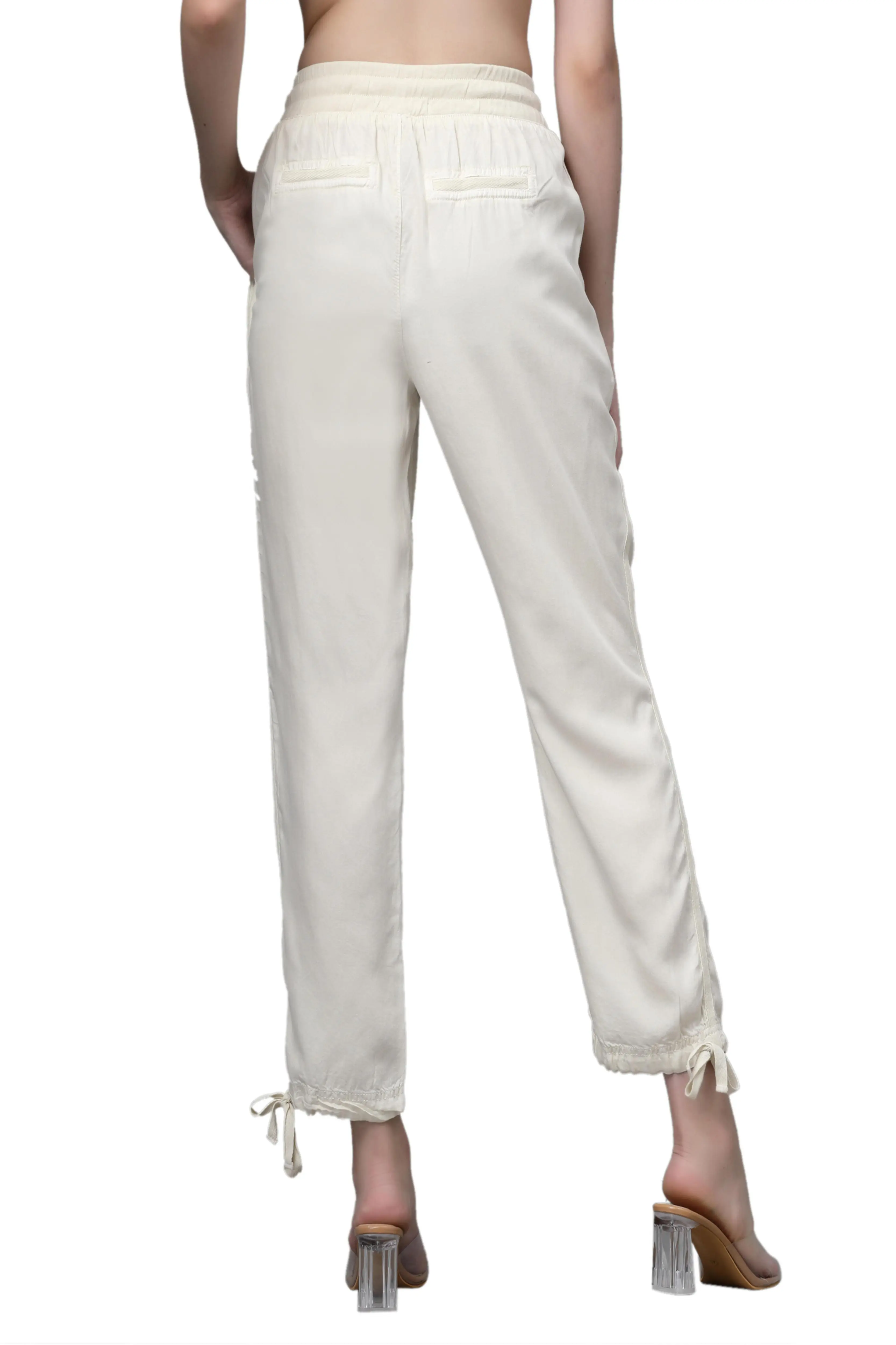 Cream Cotton Solid Lower - Image 5