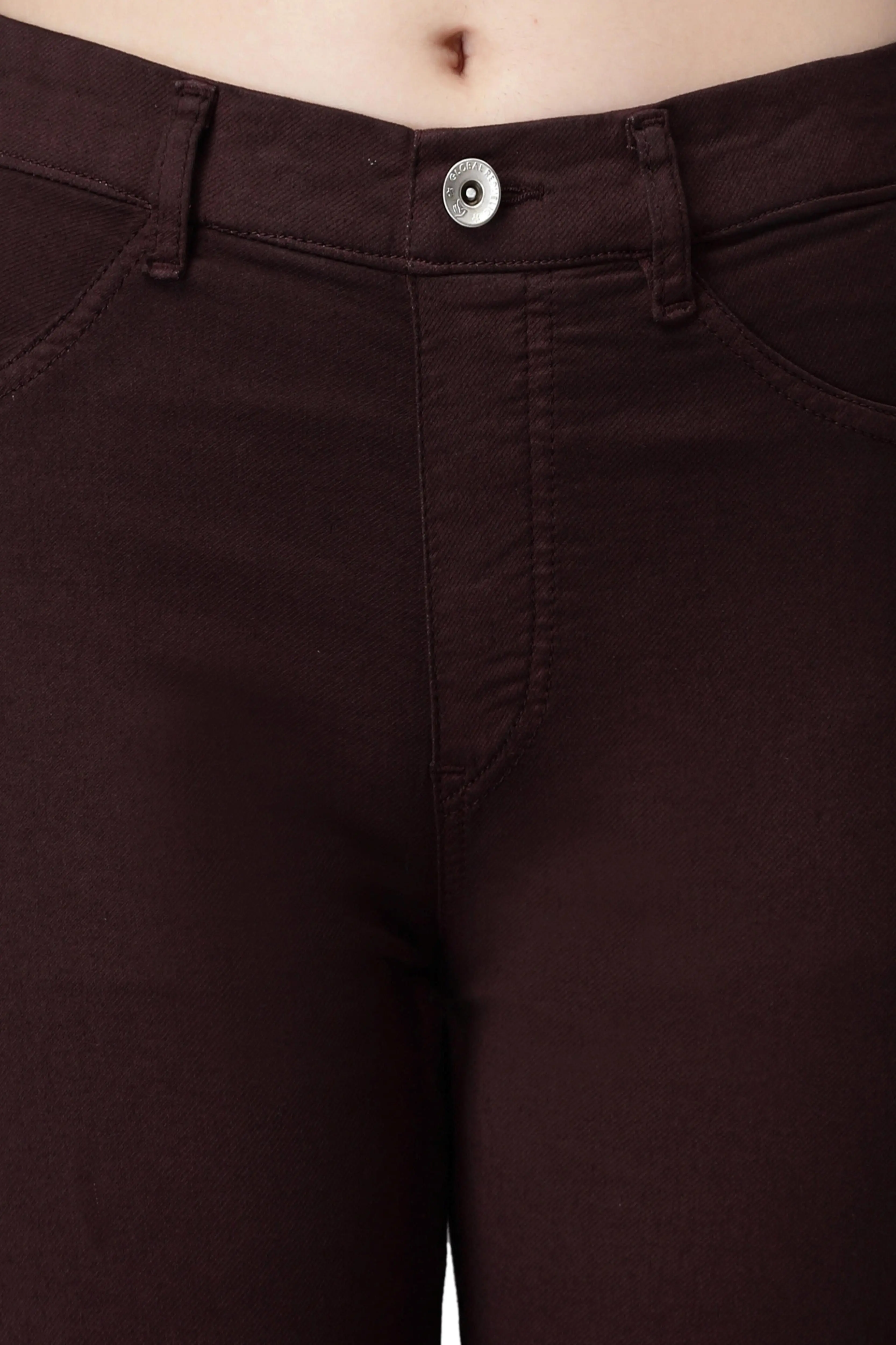 Women Dark Brown Denim Stretchable Jegging - Image 3