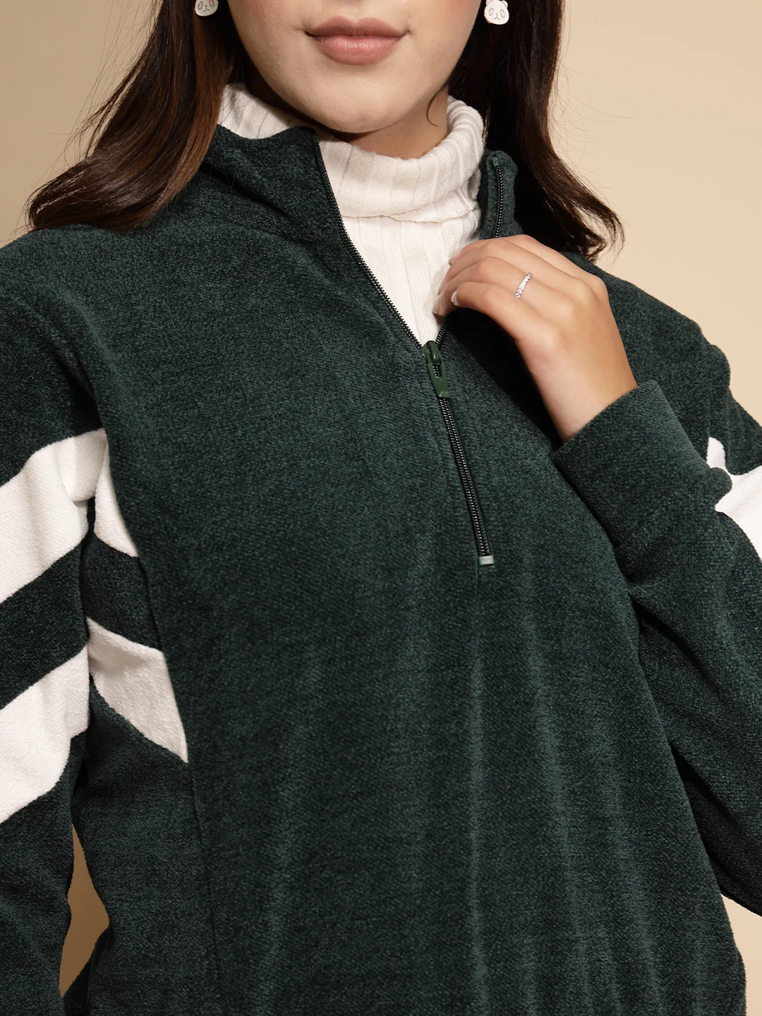 Green cotton Loose Sweatshirt - Image 10