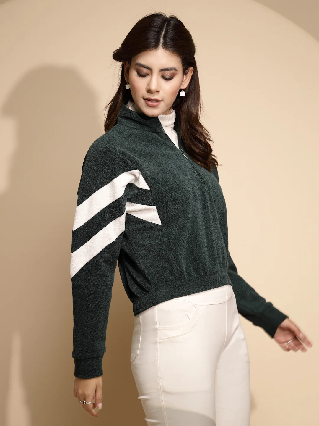 Green cotton Loose Sweatshirt - Image 8