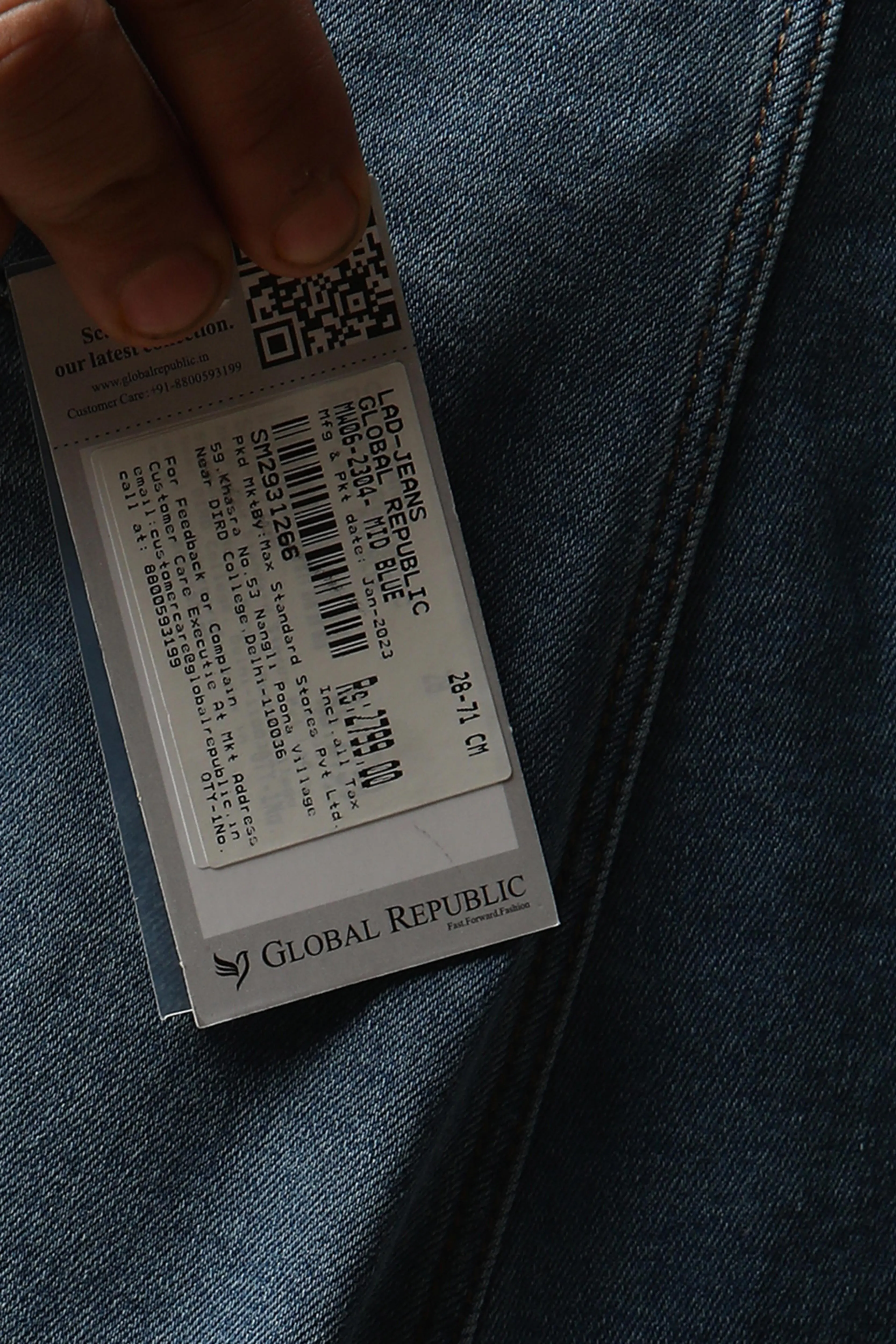 Women High Rise Full Length Blue Jeans - Image 7