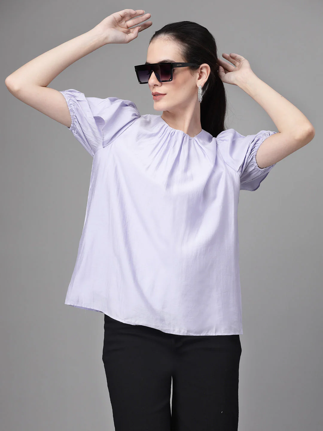 Flared Half Sleeves Rayon Blouson Top - Image 16