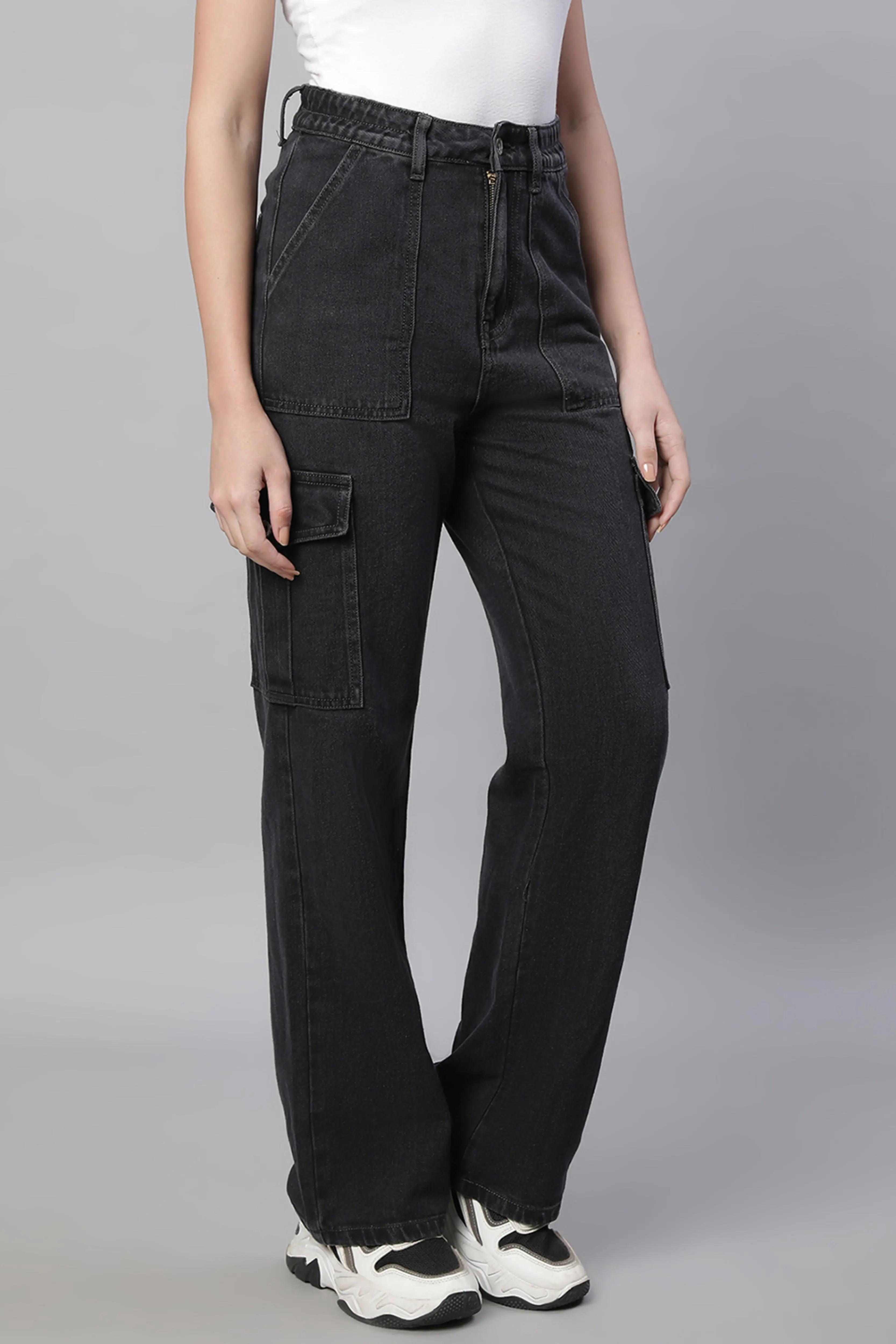 Iron Grey Regular-Fit Stretchable Jeans - Image 3
