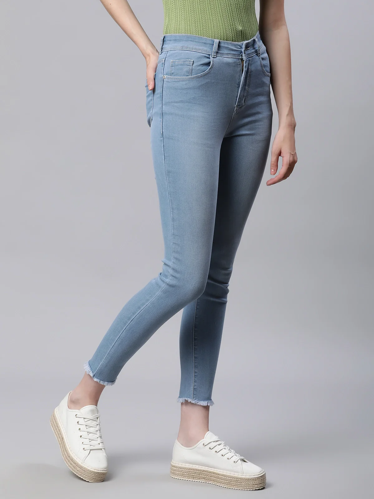Blue Slim Fit High Waist Jeans - Image 2