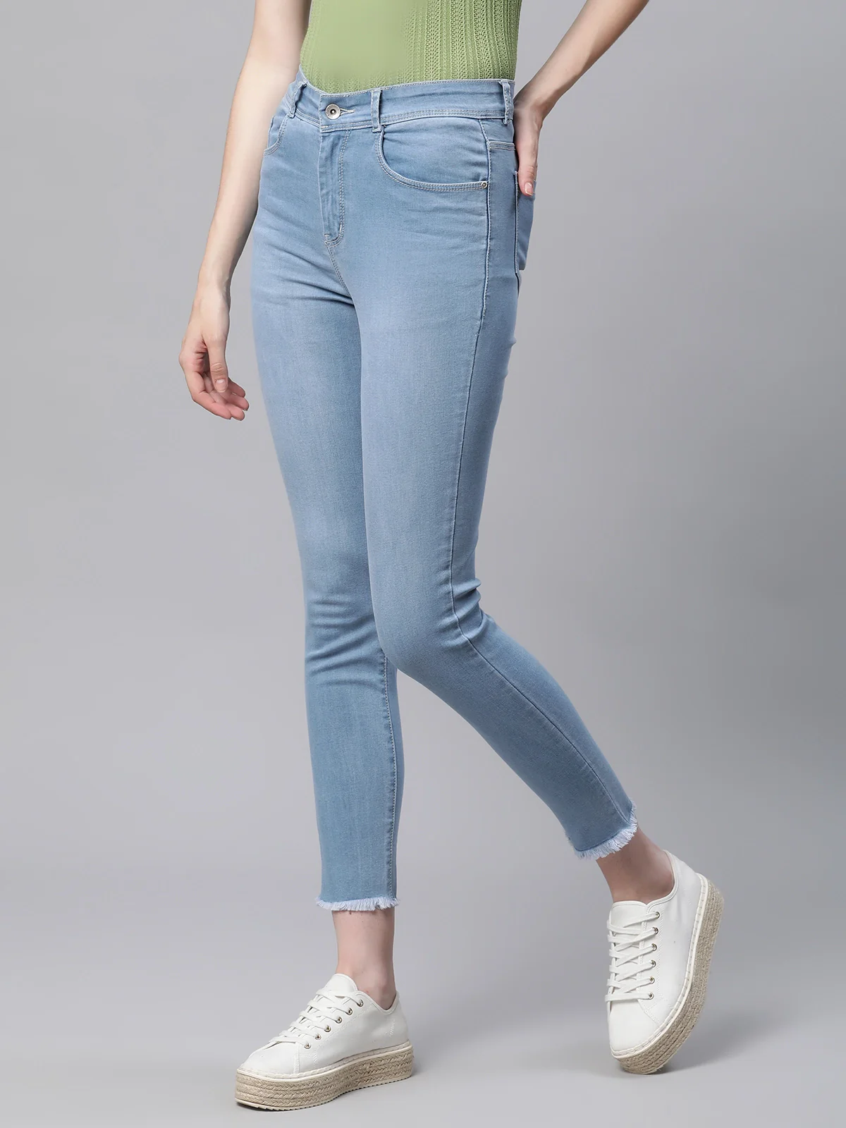 Blue Slim Fit High Waist Jeans - Image 3