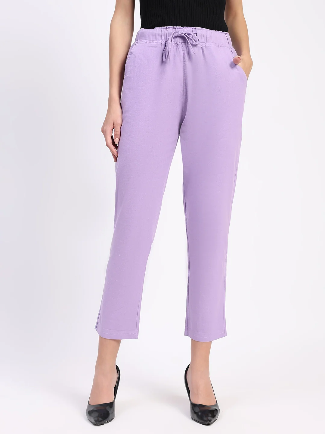 Lilac Cotton Ankle Length Lower - Image 4