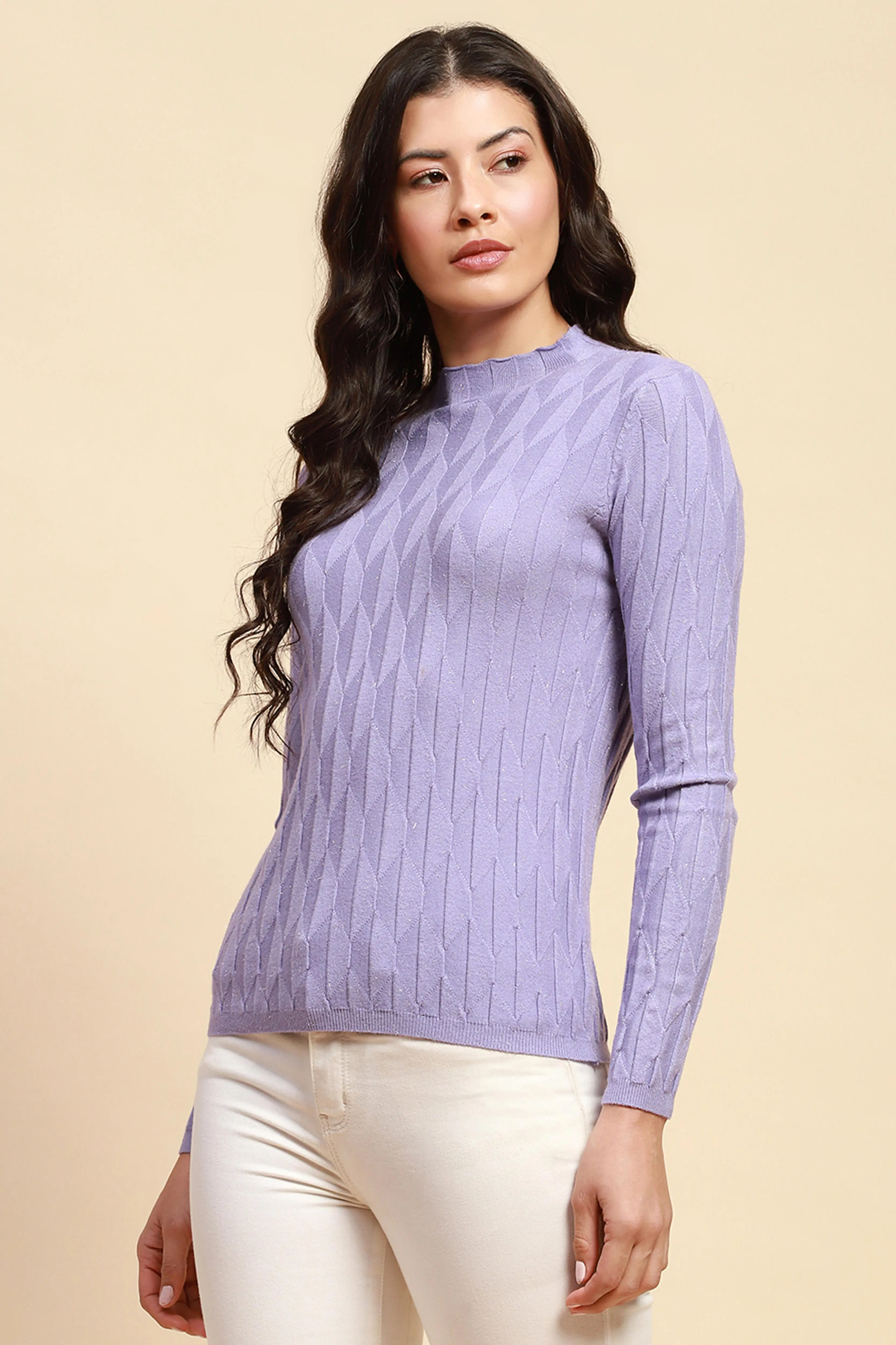 Lilac Slim Fit Skivvy Pullover - Image 2