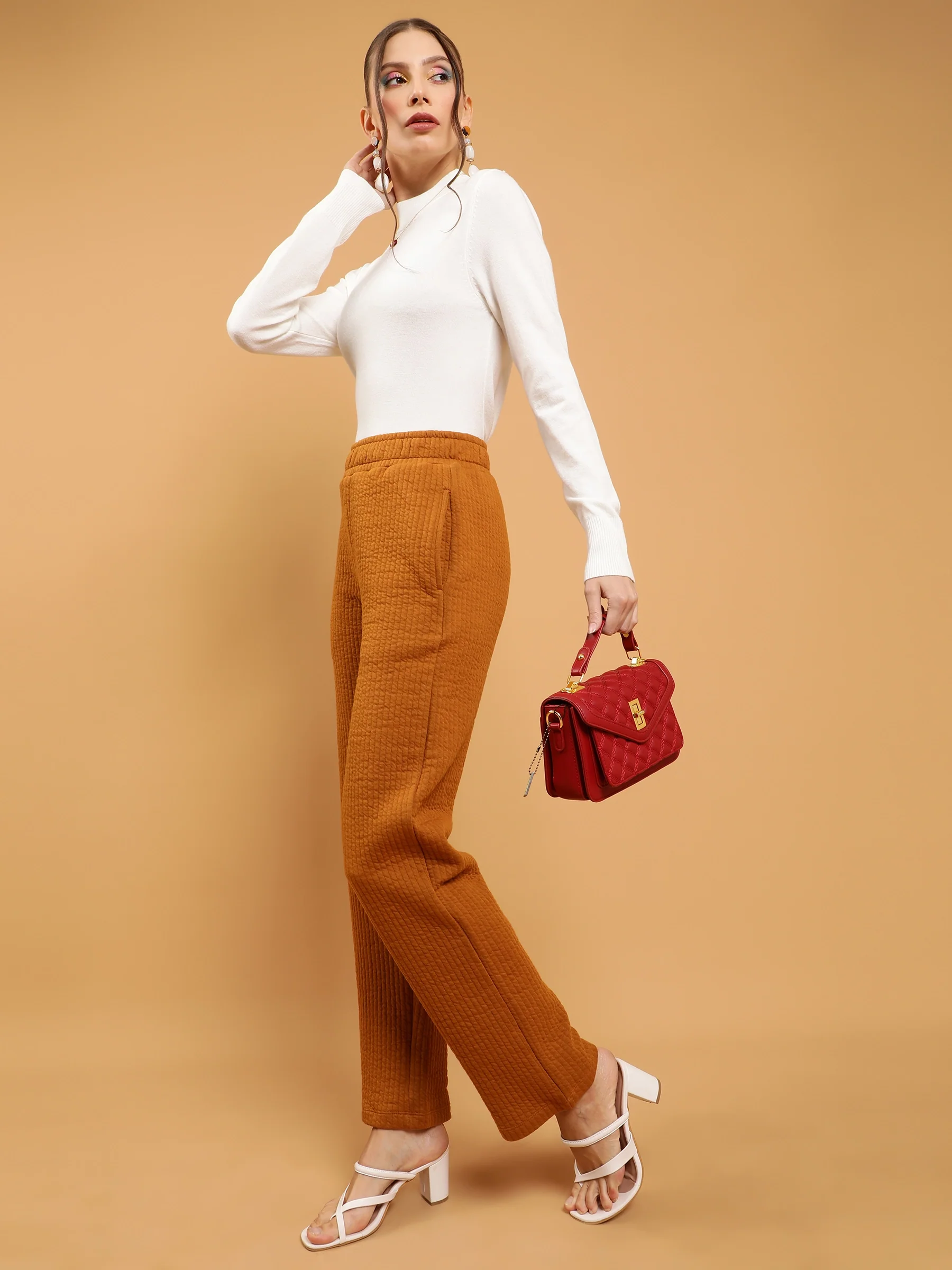 Mustard High Rise Slim-Fit Cotton Lower - Image 10