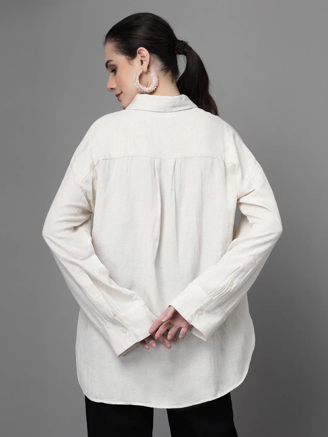 Natural Loose Fit Cotton Shirt - Image 11