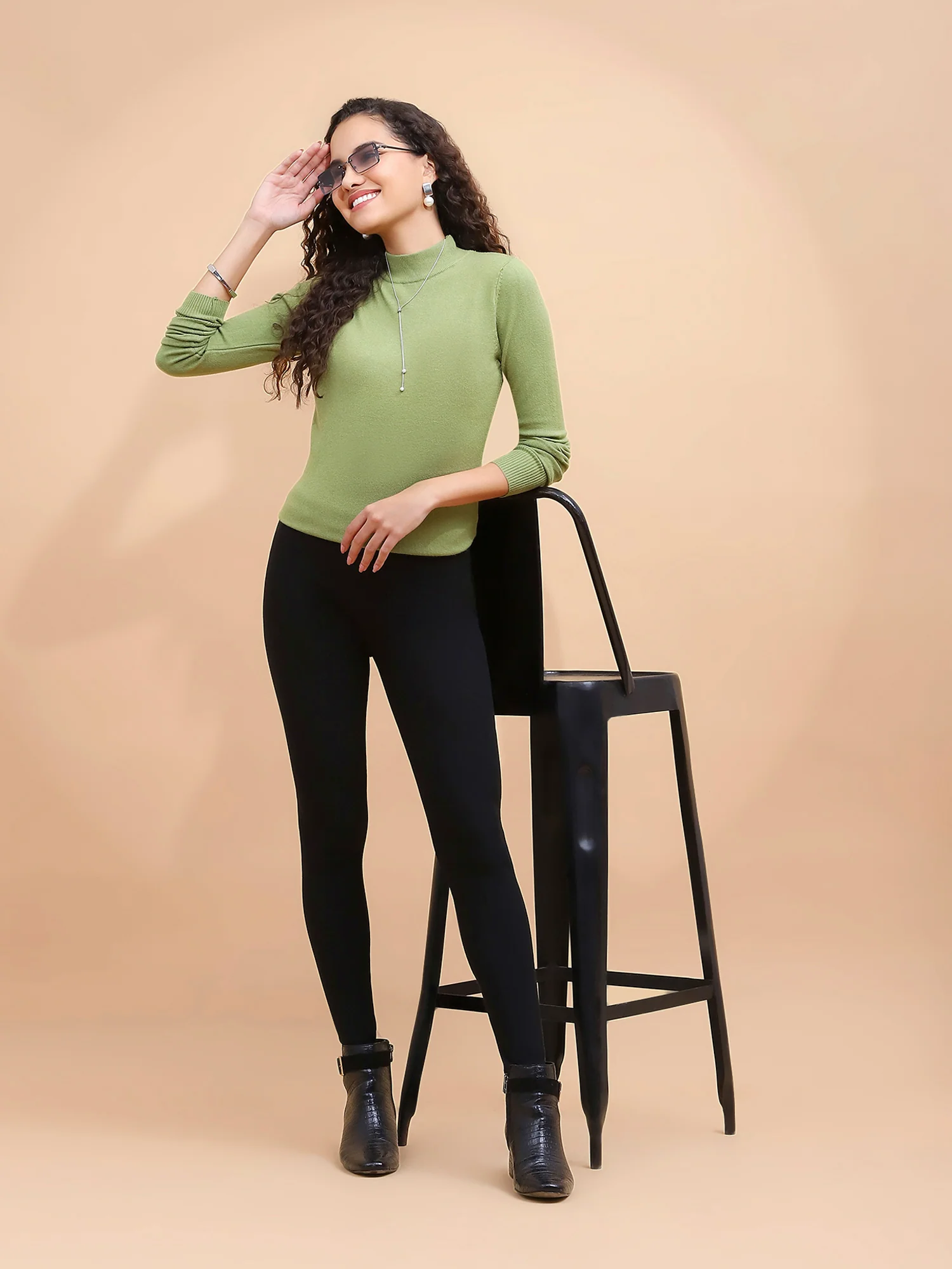 Olive Turtle Neck Slim Skivvy Pullover - Image 6