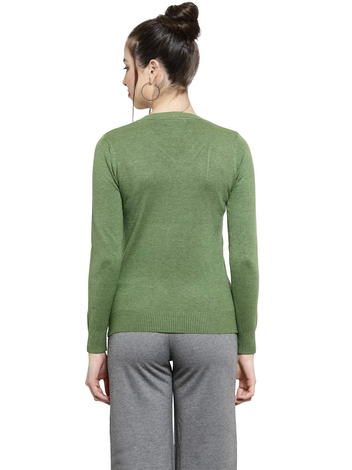 Olive Solid Cotton Blend Skivvy - Image 3