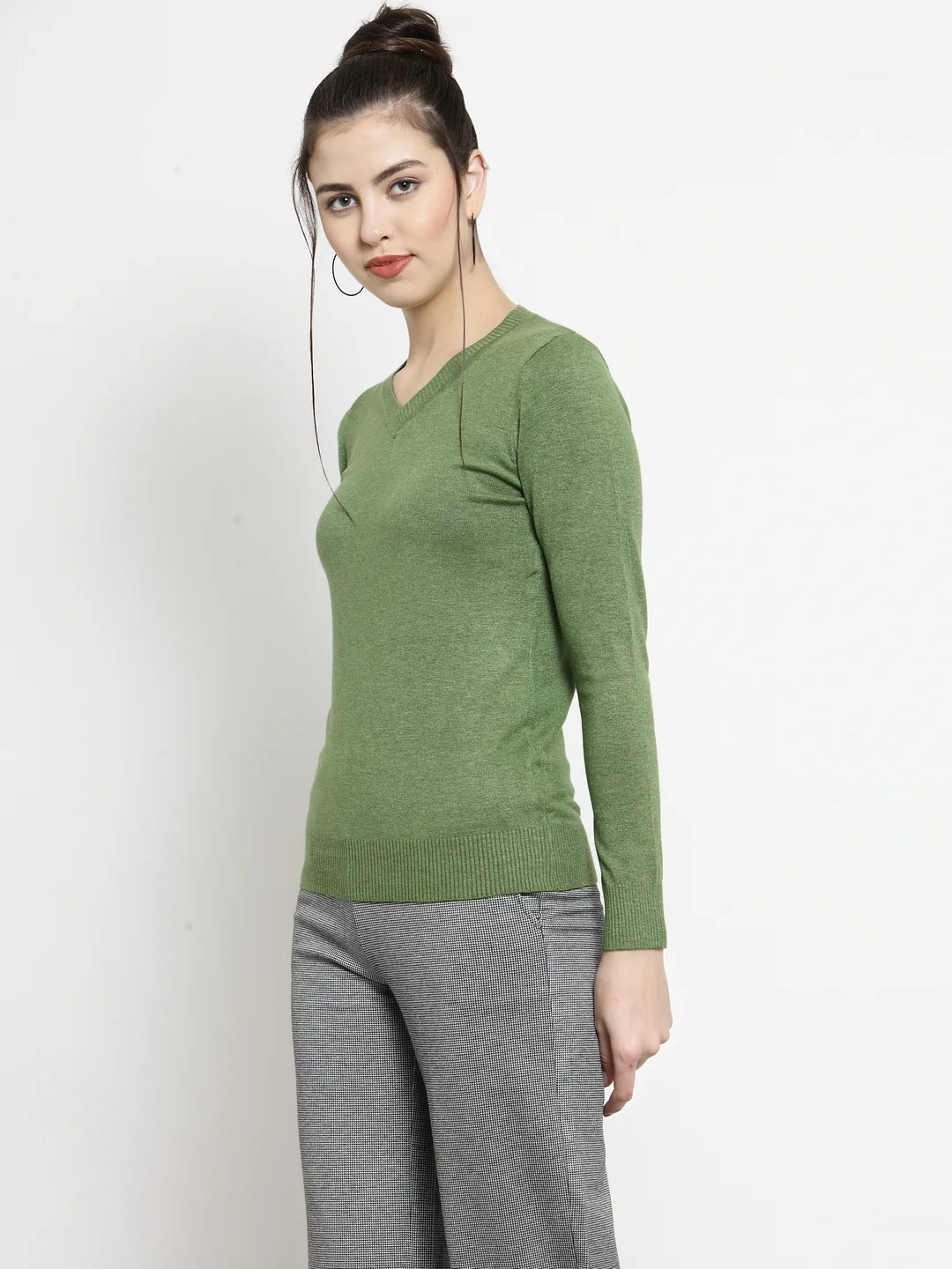 Olive Solid Cotton Blend Skivvy - Image 7
