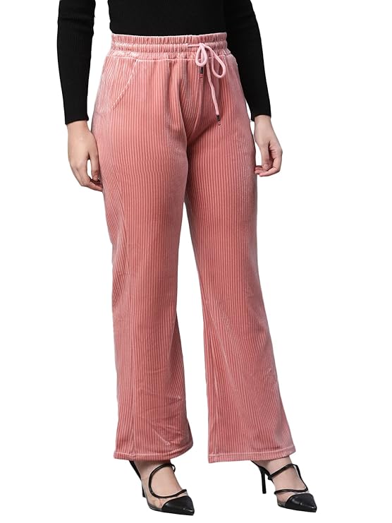 Pink Corduroy High Rise Flared Leg Lower - Image 2