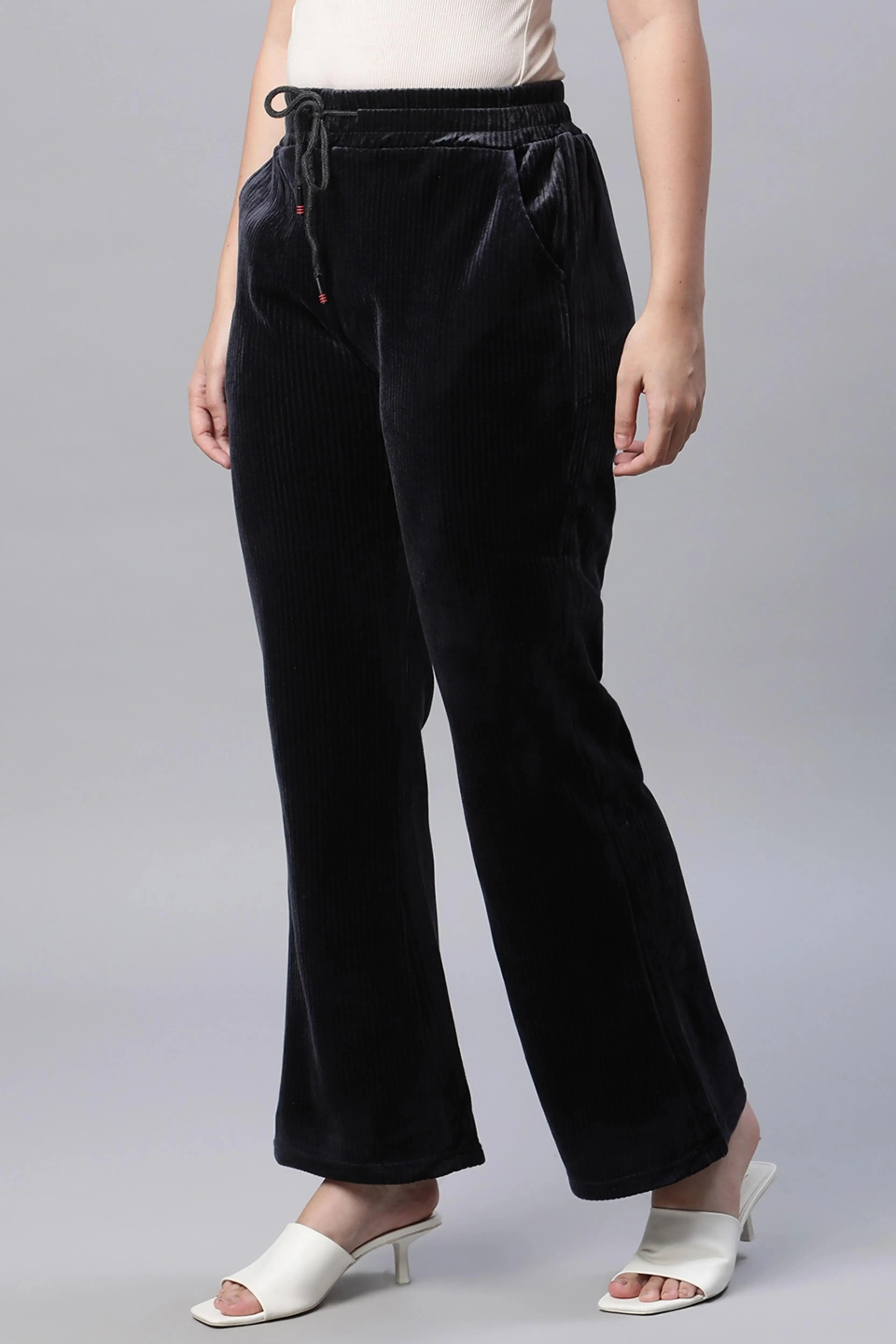 Pink Corduroy High Rise Flared Leg Lower - Image 3