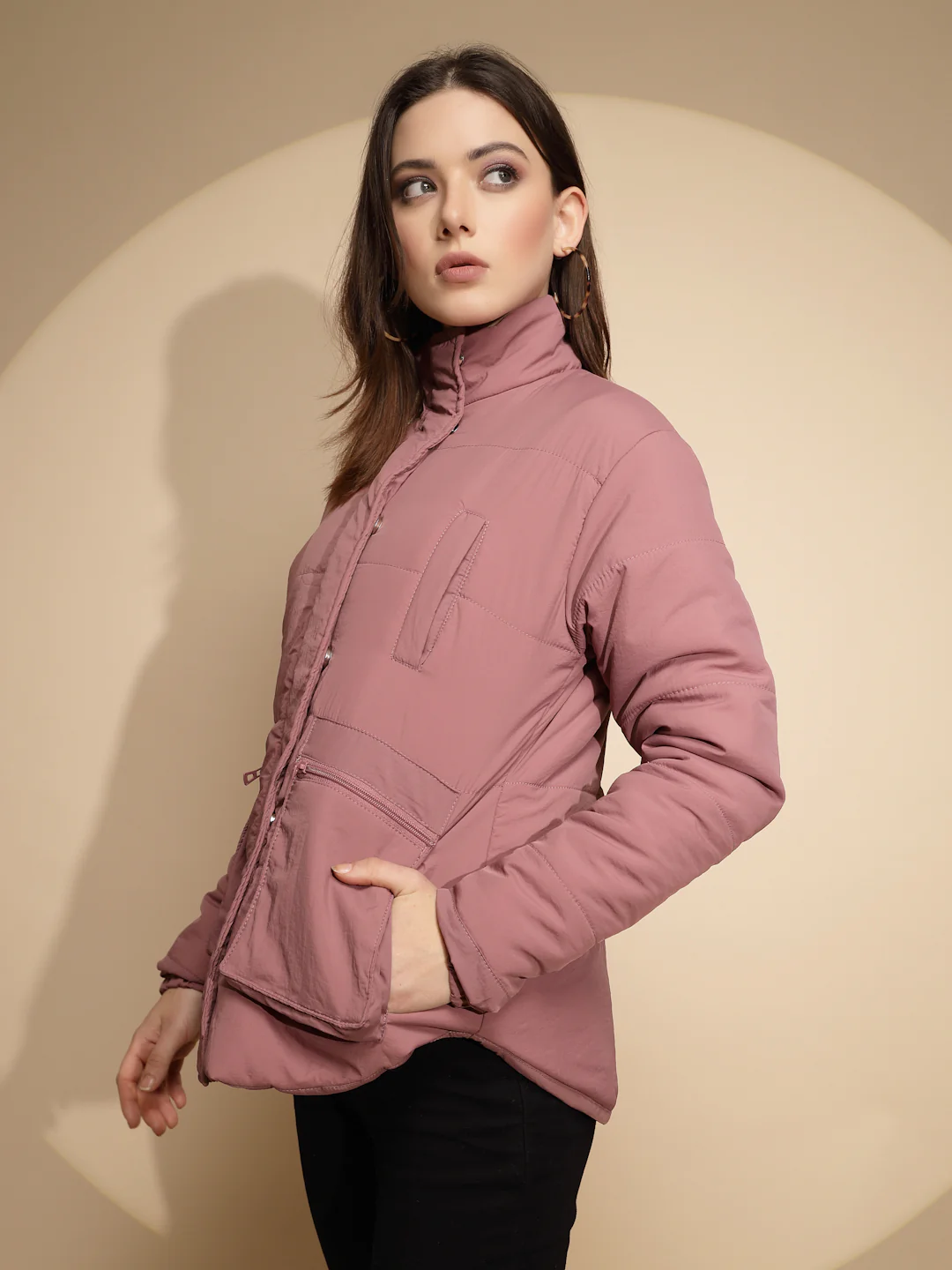 Plum Solid Regular Fit Jacket - Image 9