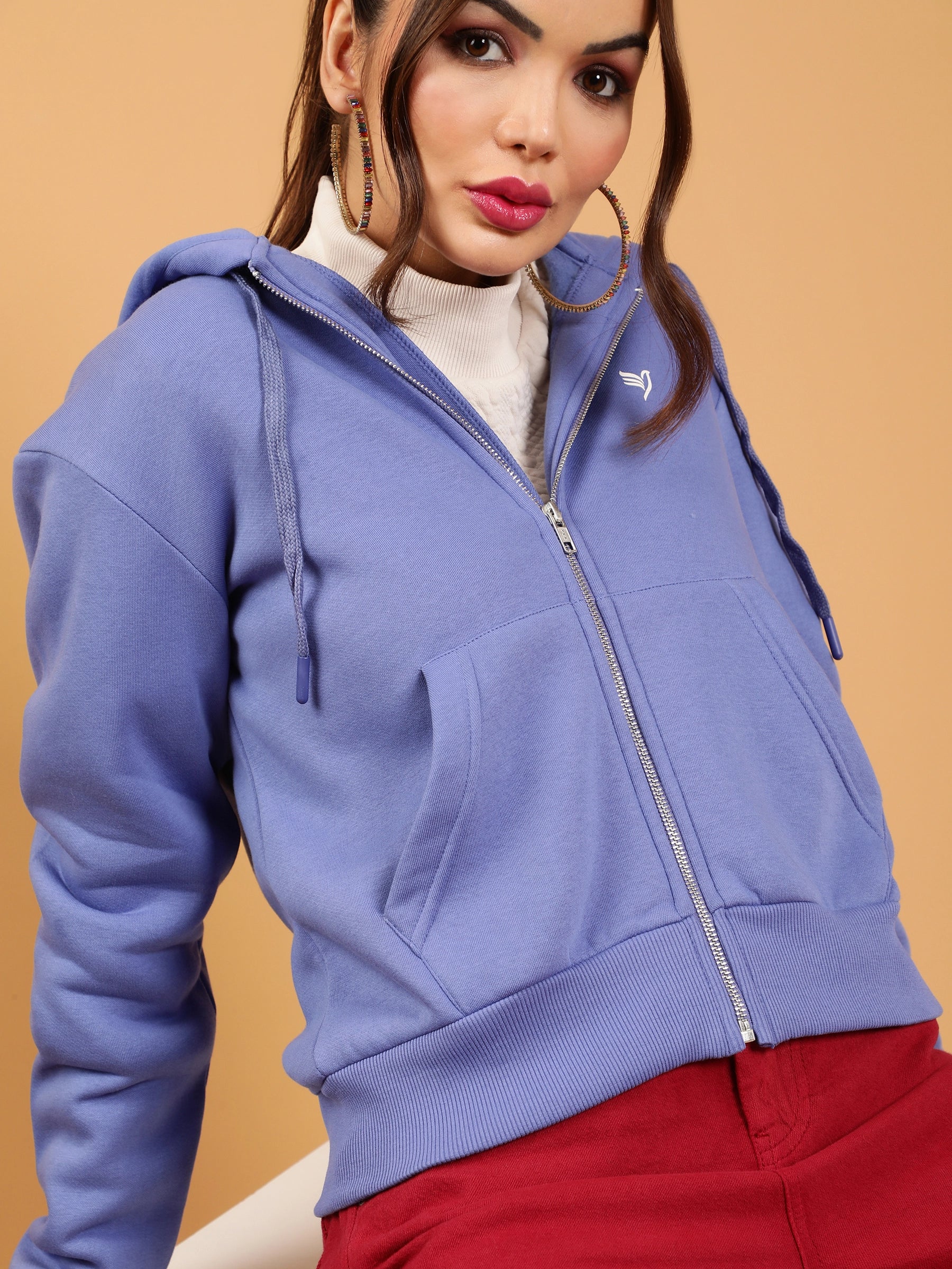 Purple Relaxed Fit Fleece Sweatshirt - Image 10