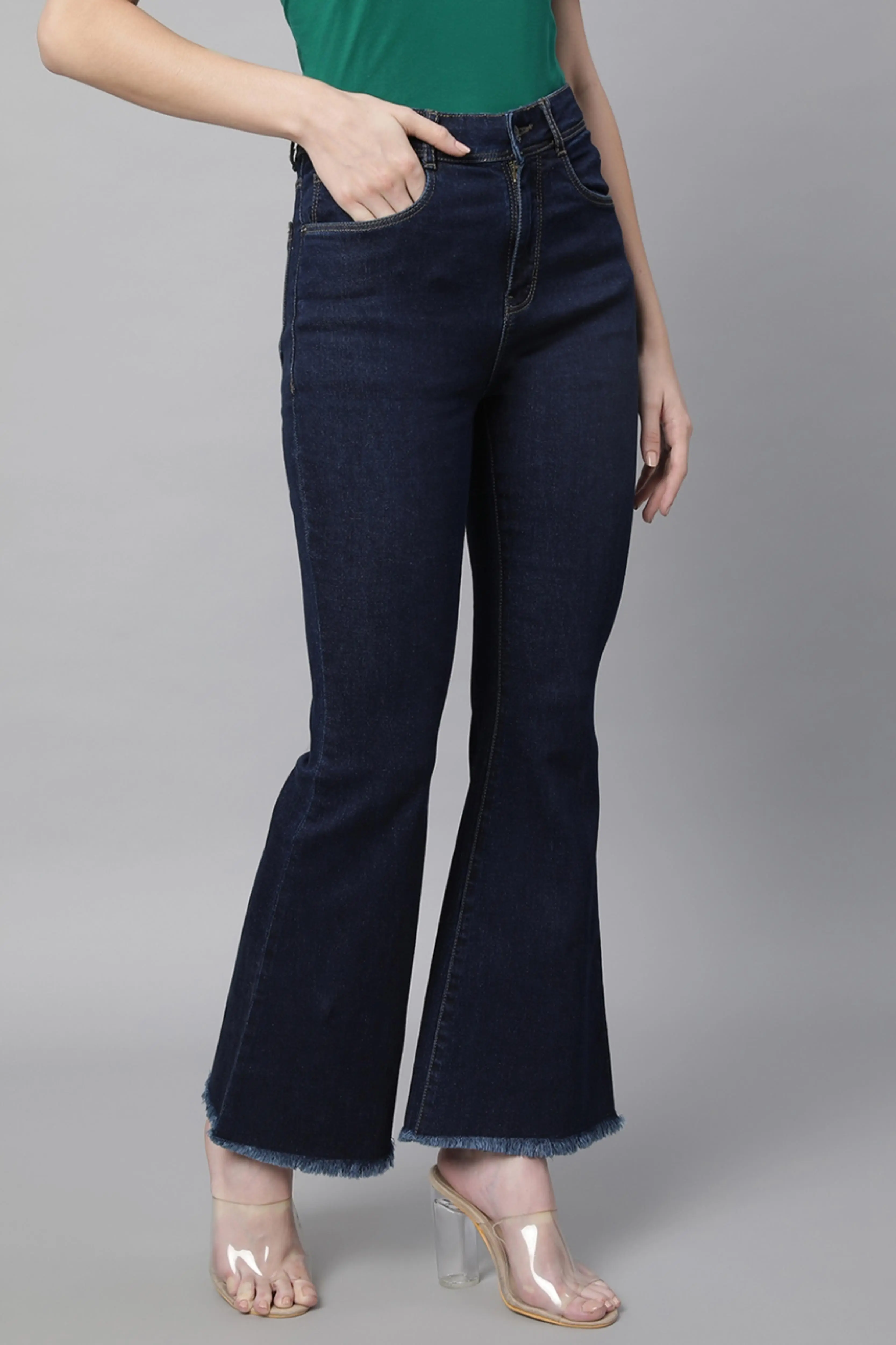 Raw Blue Bootcut Slim Fit Full Length Jeans - Image 2