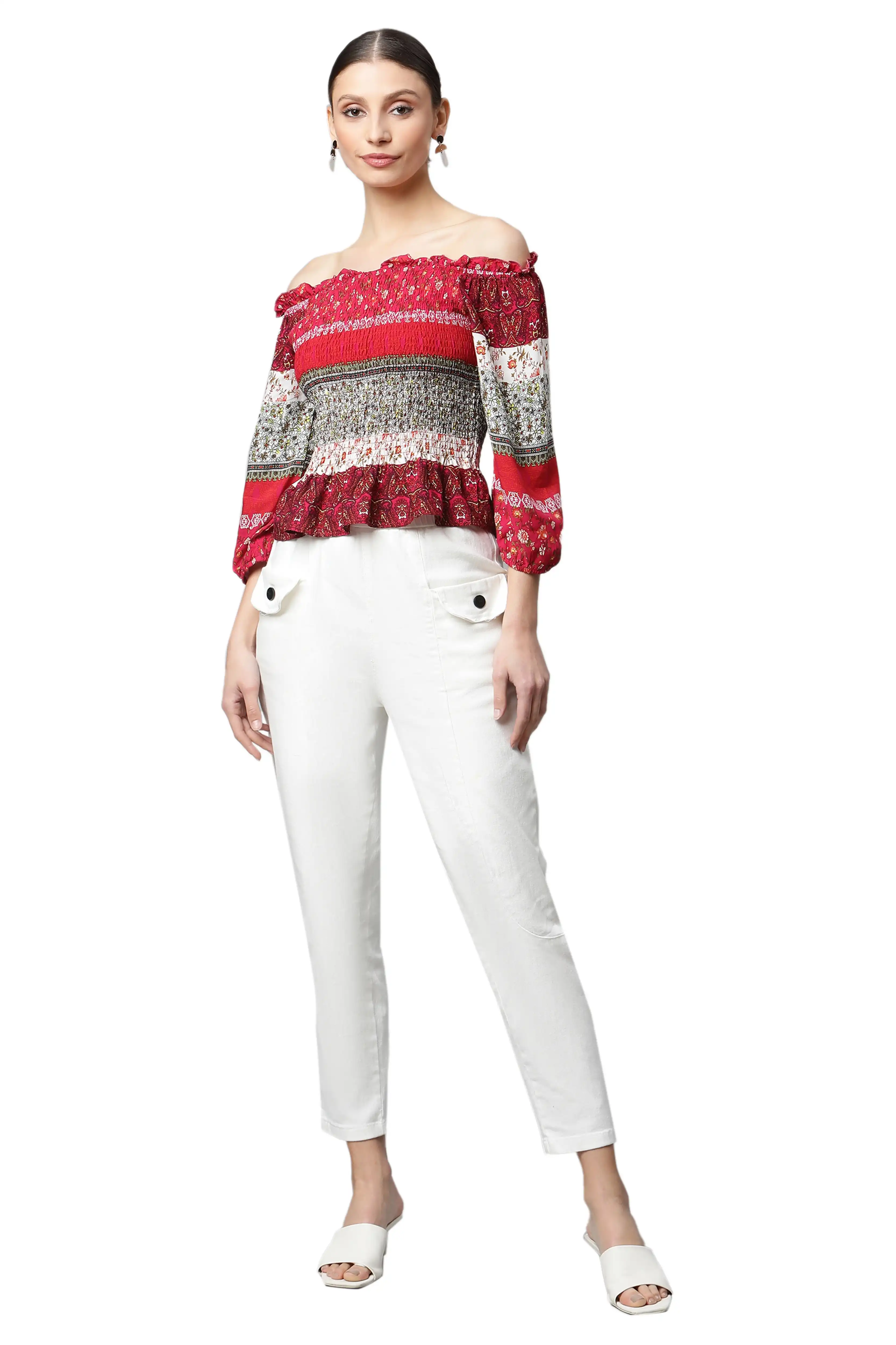 Off-Shoulder Floral Rayon Top - Image 5